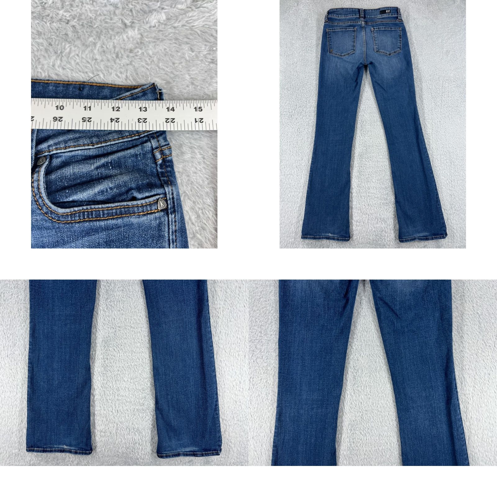 Vintage KUT from the Kloth Jeans Women Bootcut 2 Blue Denim Low Rise 26x31 Cotton Size 26" / US 2 / IT 38 - 9 Thumbnail