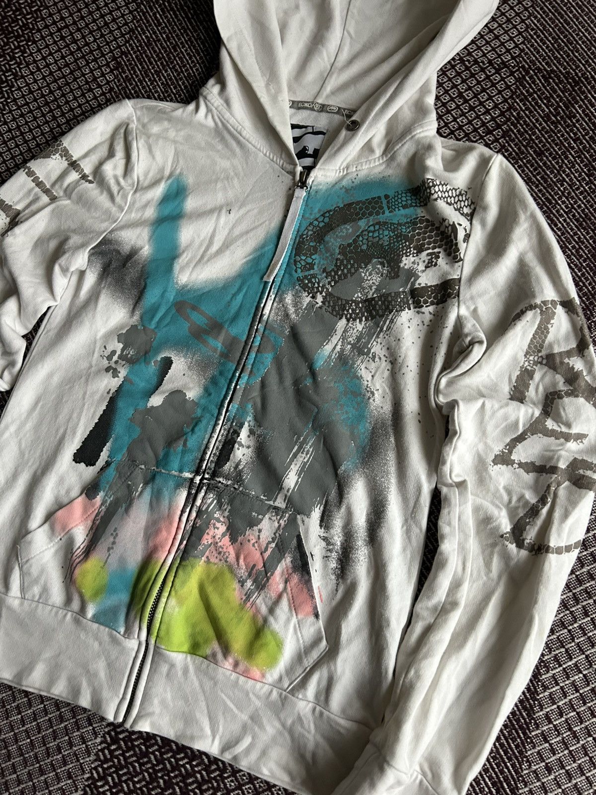 Ecko Unltd. Y2K Graphic Print Ecko Unltd Women Zip Hoodie Streetwear XS Size XS / US 0-2 / IT 36-38 - 4 Thumbnail