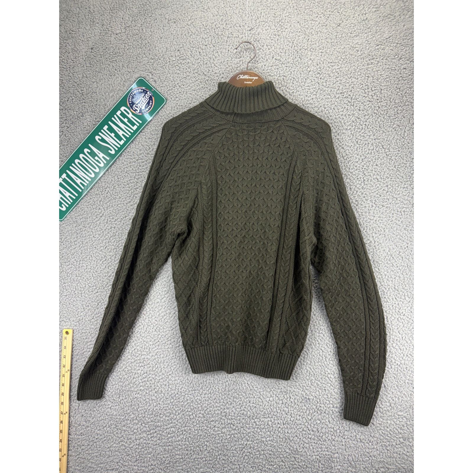 Nike Nike Life Cable Knit Turtleneck Sweater Mens Small Green S Size US S / EU 44-46 / 1 - 6 Thumbnail