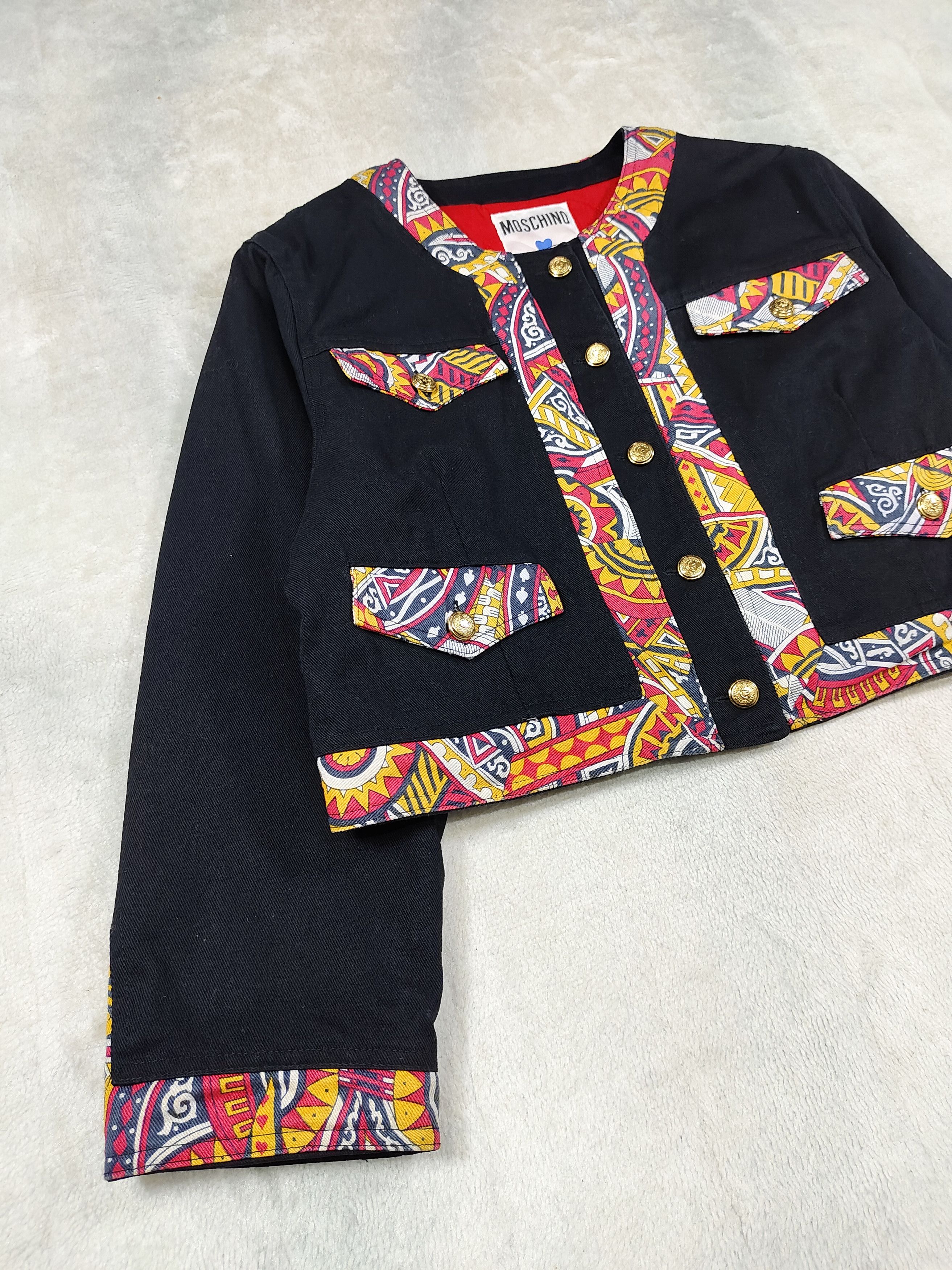 Moschino 90s Moschino- Archive Baroque Trim Graphic Cropped Jacket Size L / US 10 / IT 46 - 4 Thumbnail
