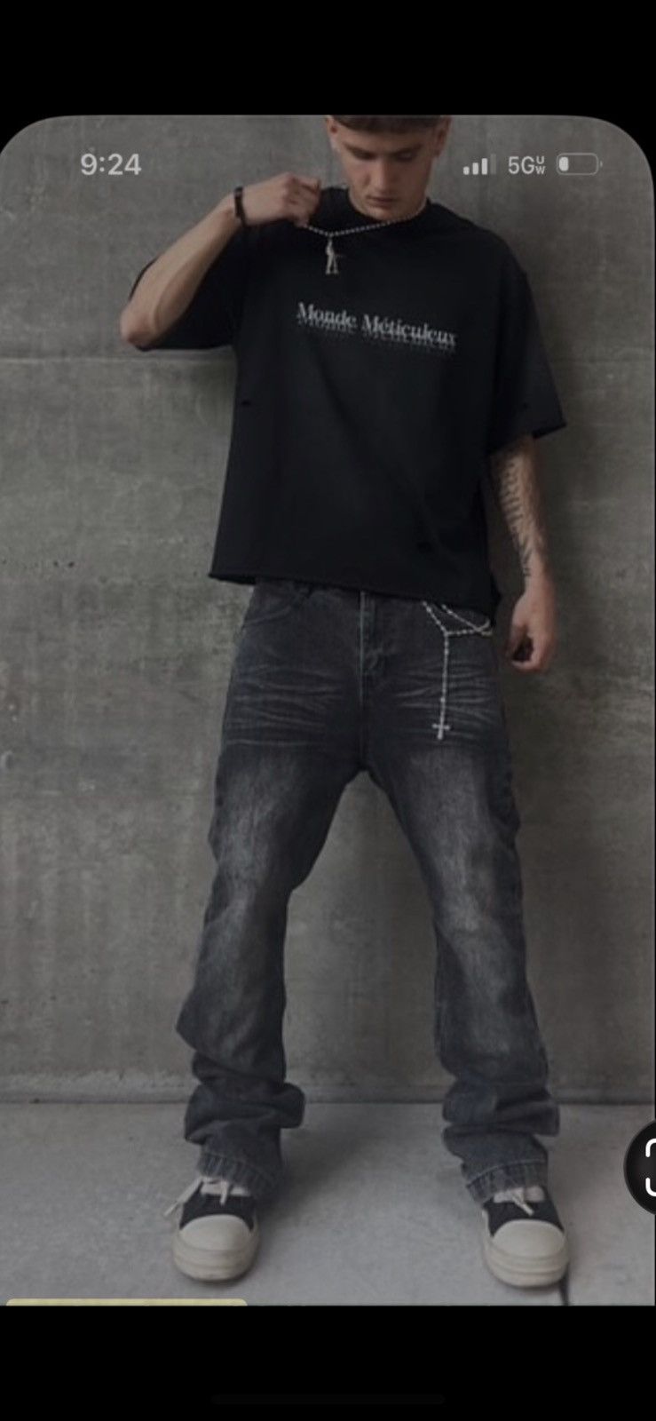 Other Noir Crease Denim Jeans Size US 32 / EU 48 - 5 Thumbnail