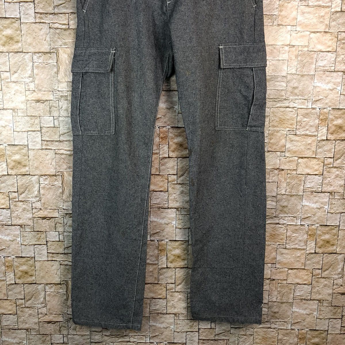 Japanese Brand Ikka Grey Cargo utility tactical Multipocket Pants #A840 Size US 31 - 3 Thumbnail