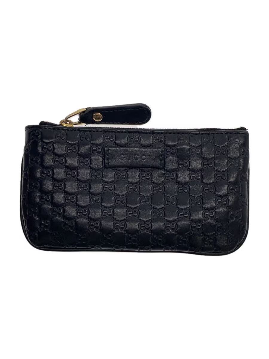 Gucci Gucci Micro Guccissima Leather Monogram Coin Case Black Size ONE SIZE - 1 Thumbnail