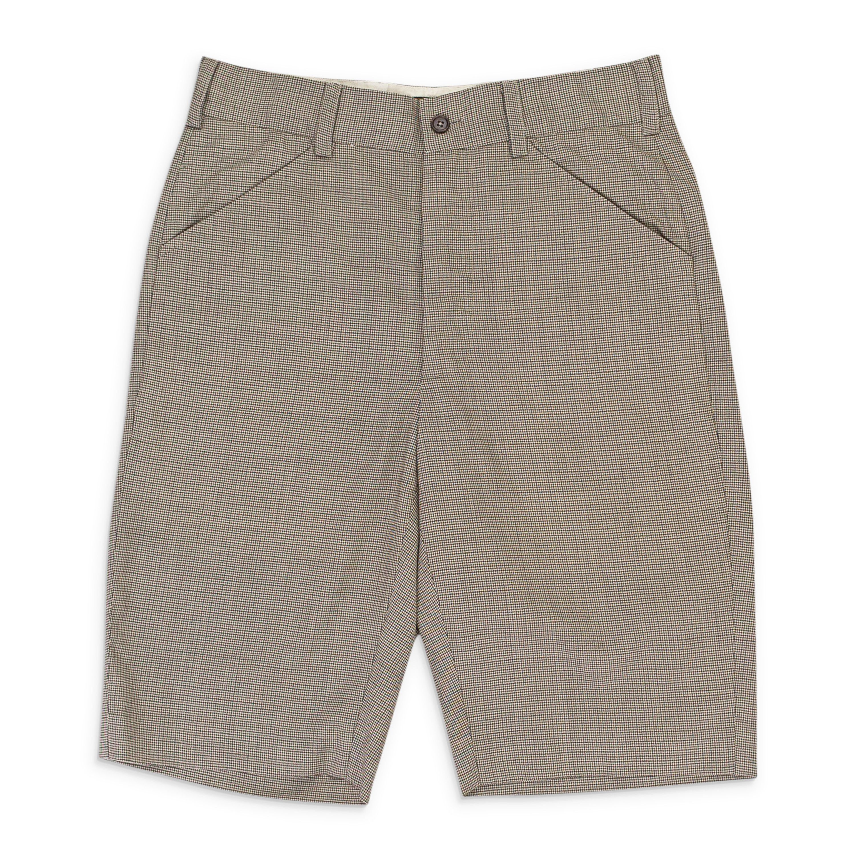 Freemans Sporting Club Brown And Beige Houndstooth Wool Shorts Size 30 Size US 30 / EU 46 - 1 Thumbnail