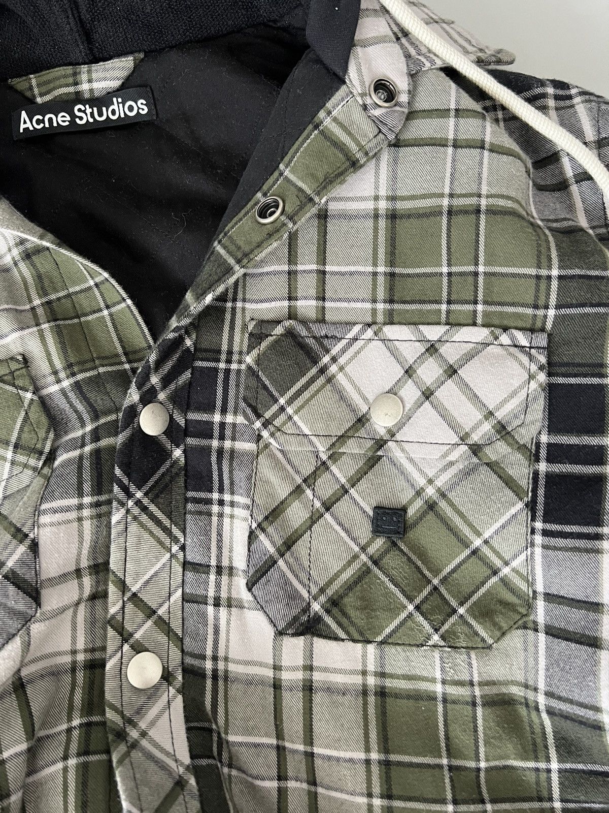 Acne Studios Acne Studios Checked Hooded Jacket Size US S / EU 44-46 / 1 - 8 Thumbnail