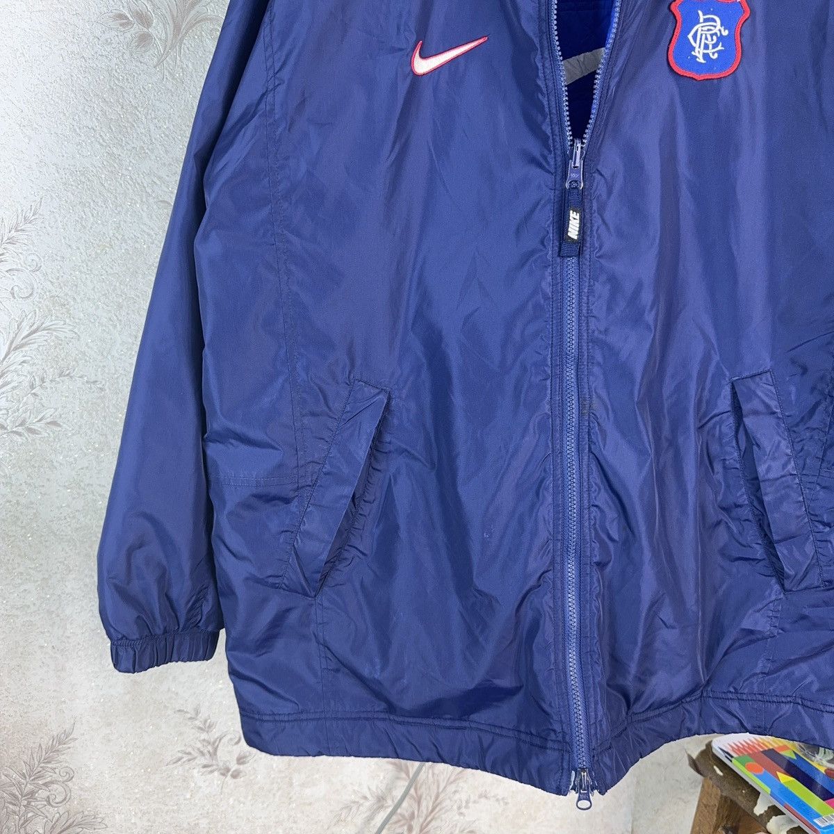 Nike × Vintage Vintage Nike Glasgow Rangers 1997 Jacket Reversibl Blue Size US L / EU 52-54 / 3 - 10 Thumbnail