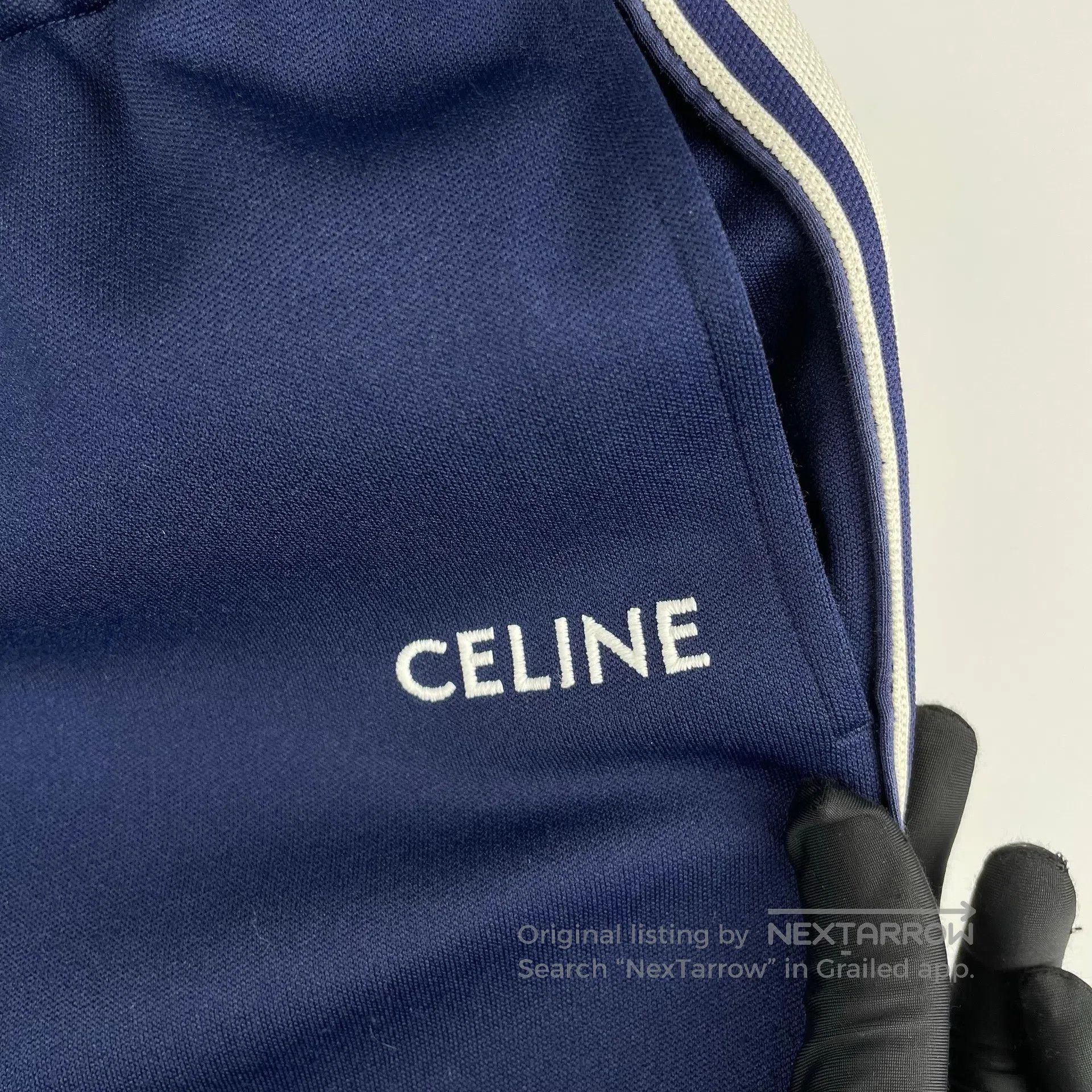 Celine CELINE size S Navy Blue Sport Embroidered Pants Size S| Size US 27 - 4 Thumbnail