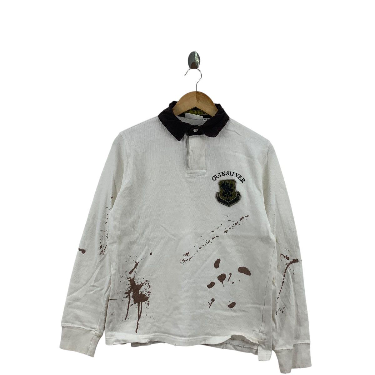 Quiksilver QUIKSILVER SURF Paint Splash Rugby Crest Polo Tee Shirt Top Size US M / EU 48-50 / 2 - 3 Thumbnail
