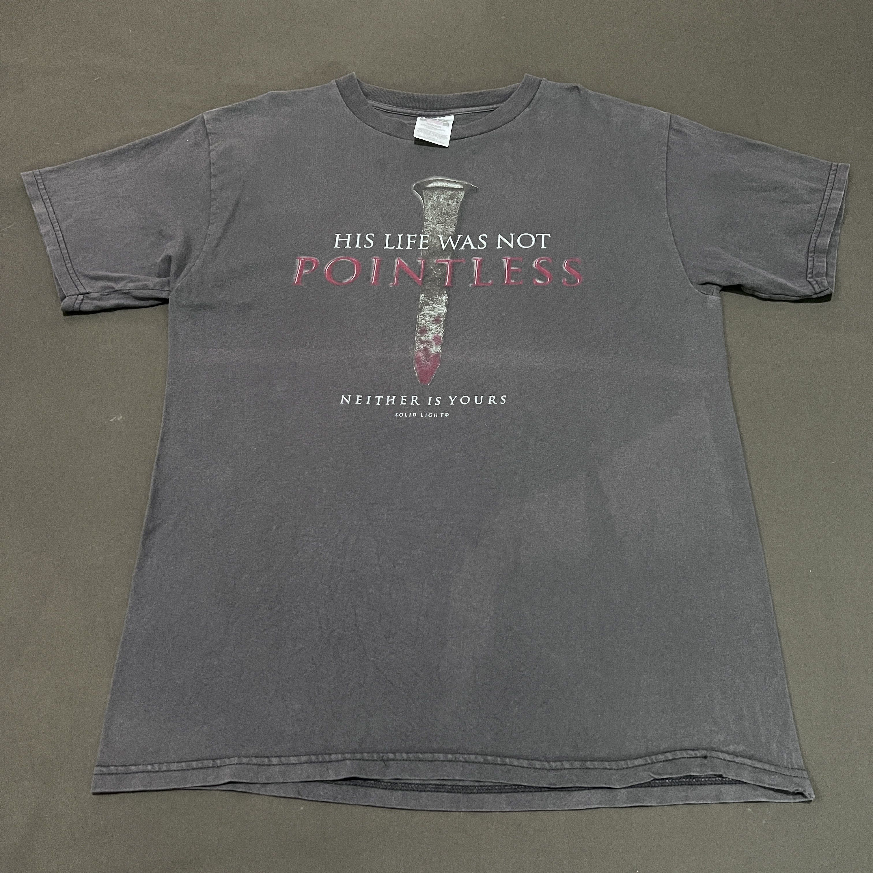 Vintage Vintage 90s Pointless Jesus God Holy Bible Tee Faded Size US L / EU 52-54 / 3 - 2 Thumbnail