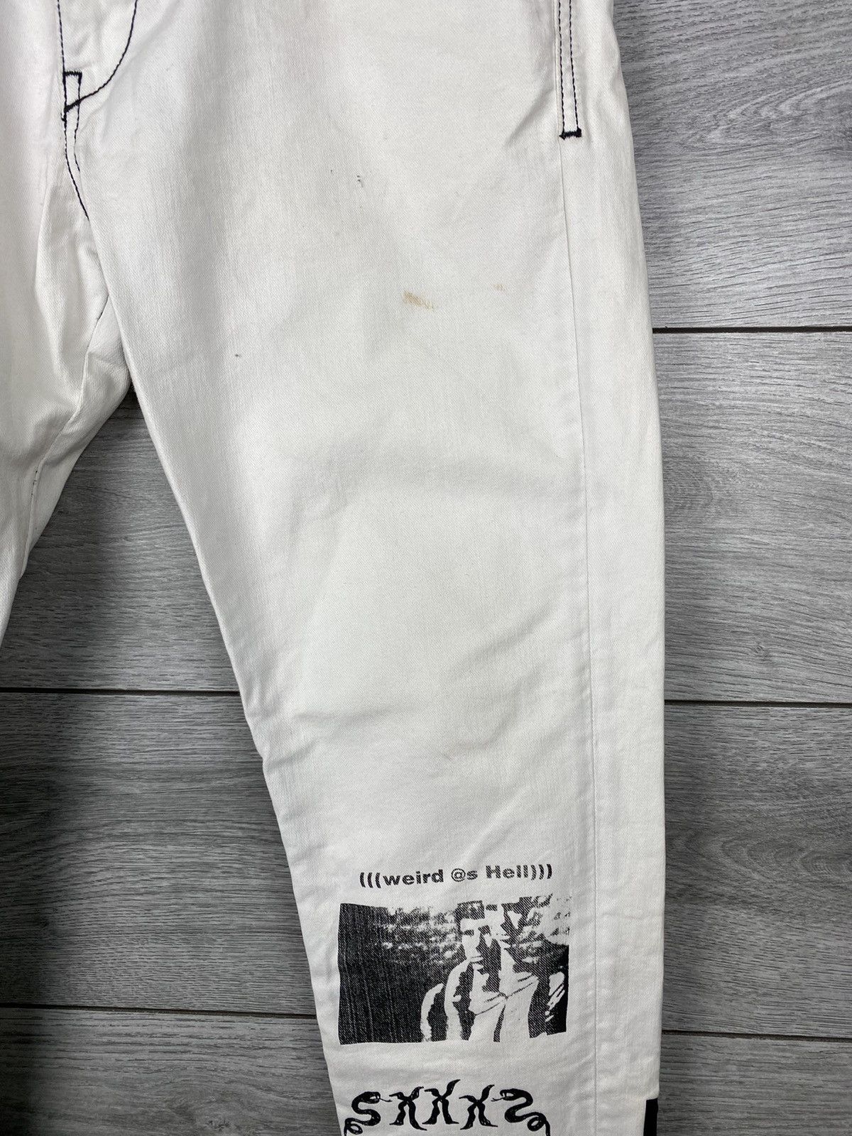 Diesel Diesel Archive Style White Printed Jeans Size US 31 - 4 Thumbnail