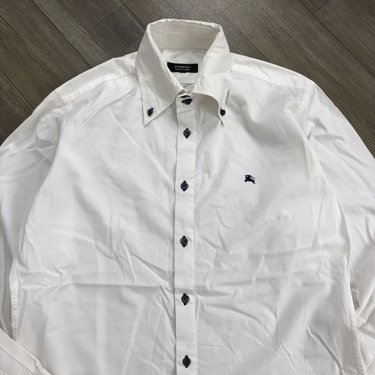 Burberry × Vintage Vintage Burberry Black Label True White Button Up Shirt Size US L / EU 52-54 / 3 - 2 Thumbnail