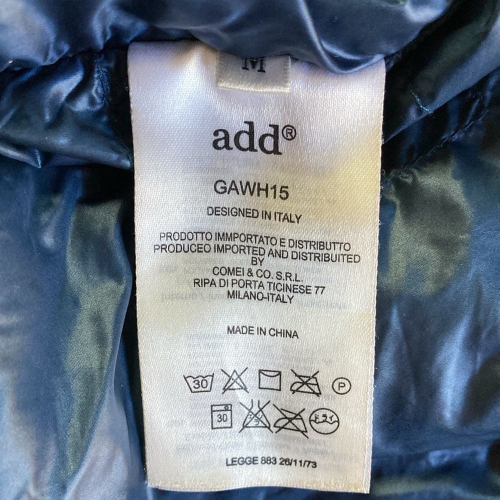 Add Add Italy Down Jacket Womens Size M Navy Blue Zip & Snap A S Size M / US 6-8 / IT 42-44 - 4 Thumbnail