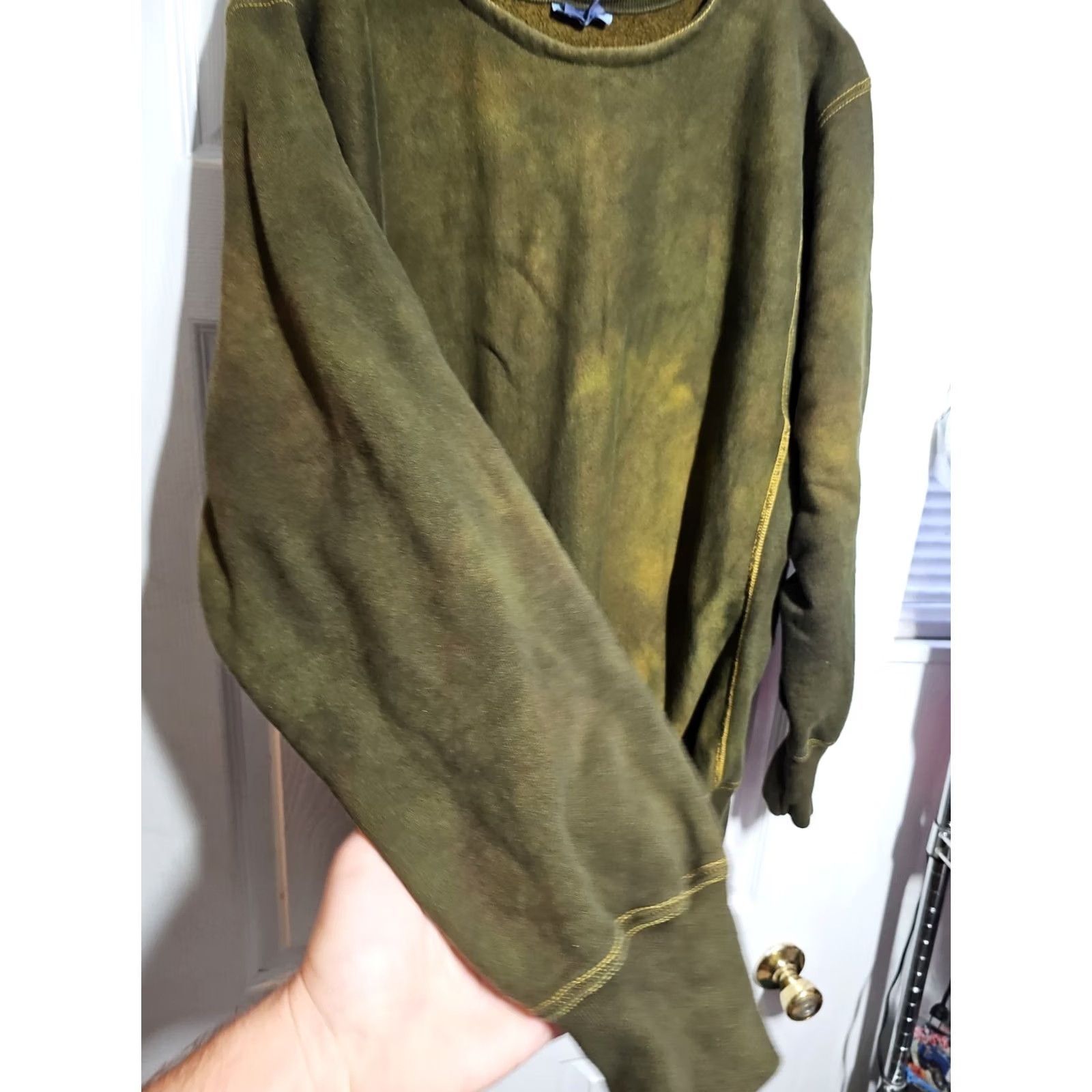 Champion VINTAGE Champion Reverse Weave Sweatshirt Mens XL Distressed Green Yellow Reversible Chest 23.5 Length 28.5 Size US XL / EU 56 / 4 - 4 Thumbnail