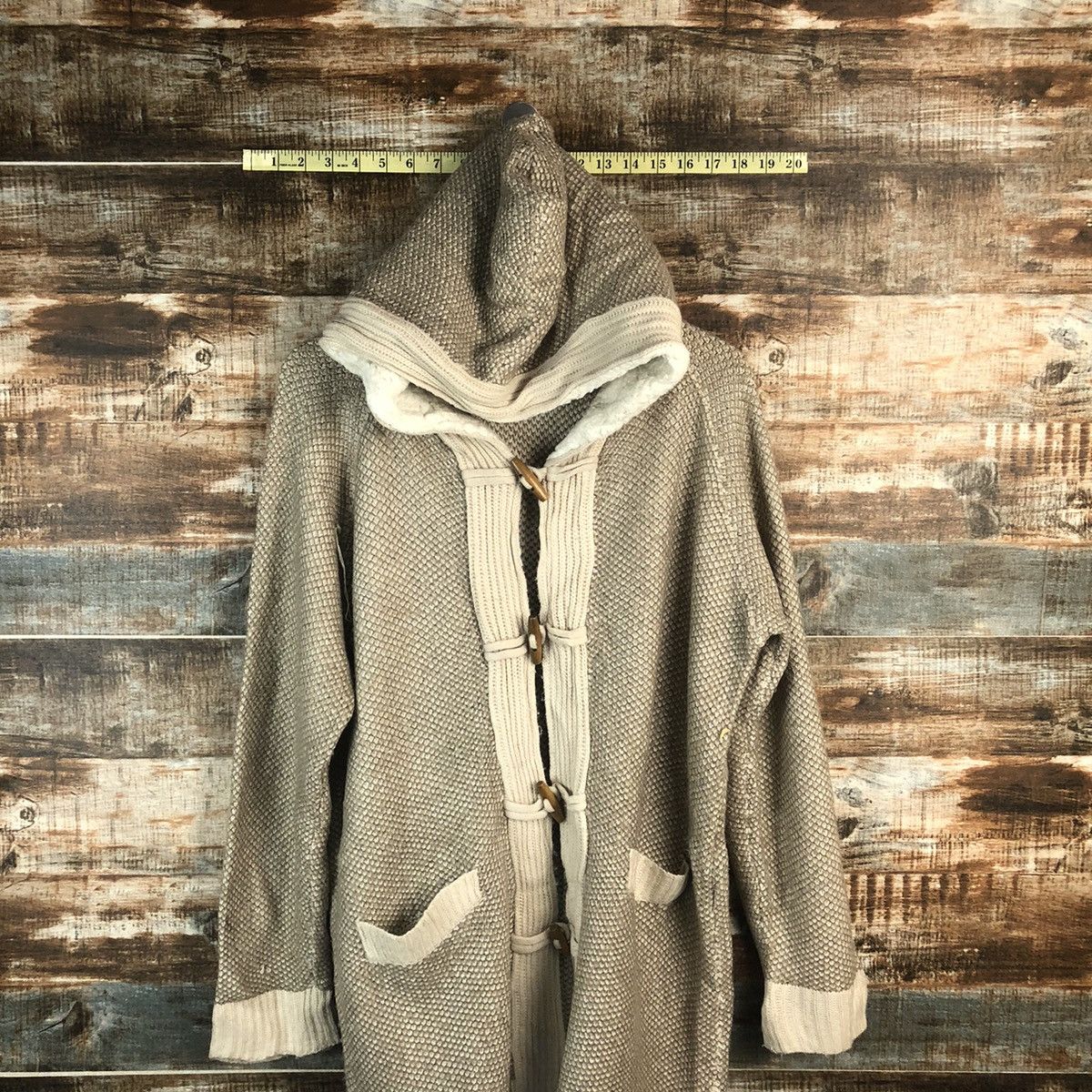 Homespun Knitwear × Japanese Brand Putietal Brown Cardigan Hoodie Knitwear #A1851 Size L / US 10 / IT 46 - 2 Thumbnail