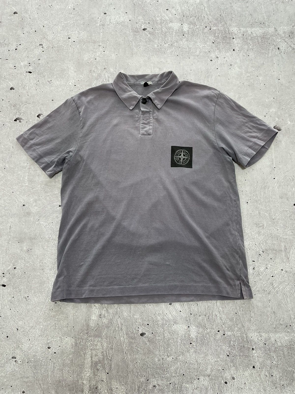 image of Stone Island Vintage 90's Polo T-Shirt Y2K in Purple, Men's (Size Large)