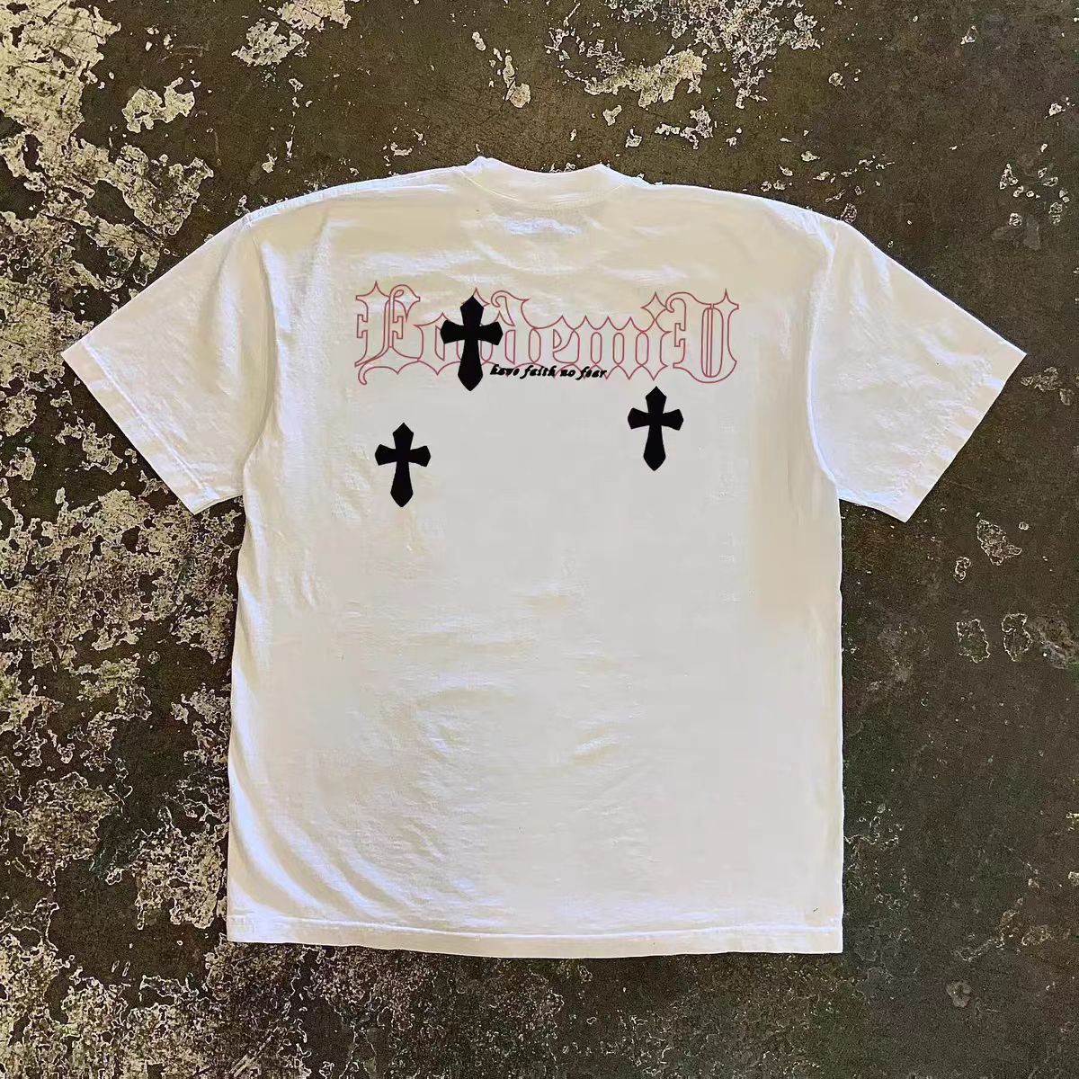 Vintage White washed vintage cross print t-shirt Size US M / EU 48-50 / 2 - 2 Thumbnail
