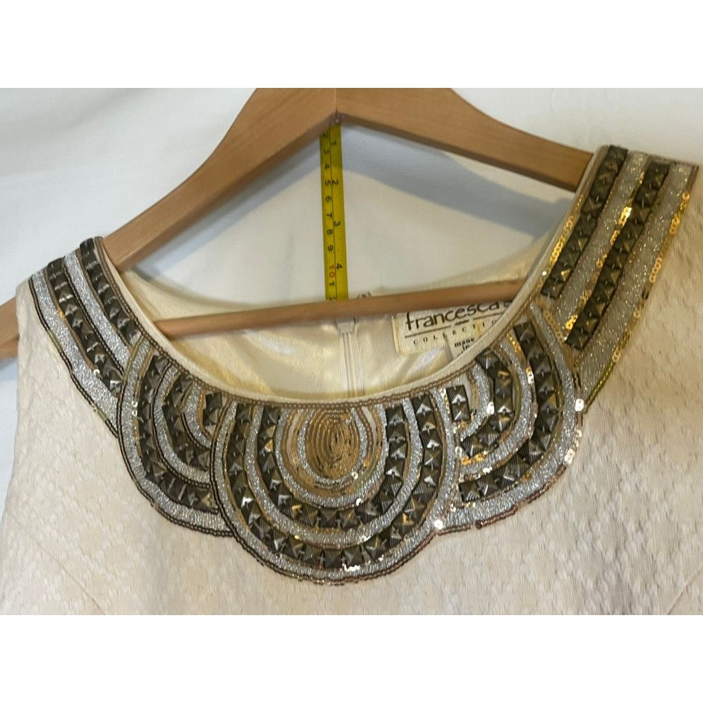 Other Francesca's Short-Sleeved Beaded Fit & Flare Dress Size L / US 10 / IT 46 - 3 Thumbnail