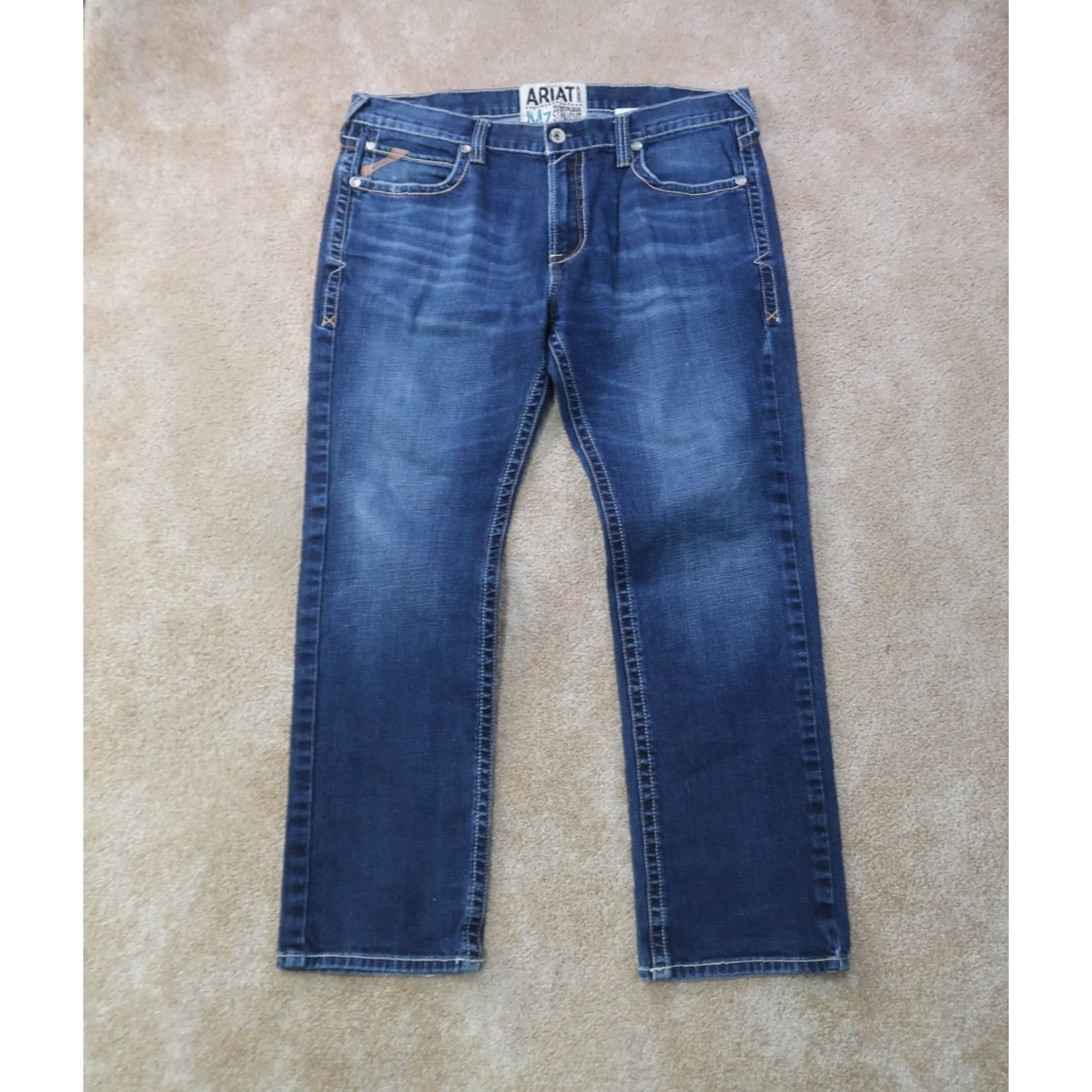 Ariat Ariat M7 Rocker Straight Jeans Men 40x32 Blue Denim 5-Pocket Regular Waist Size US 40 / EU 56 - 2 Thumbnail
