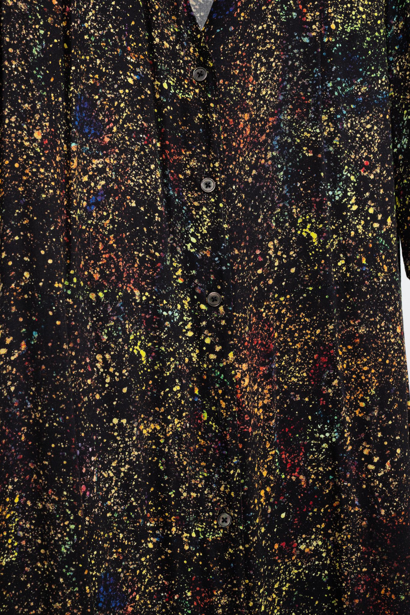 Paul Smith PS Paul Smith Black Paint-Splatter Button-Front Midi Dress Size S / US 4 / IT 40 - 7 Thumbnail