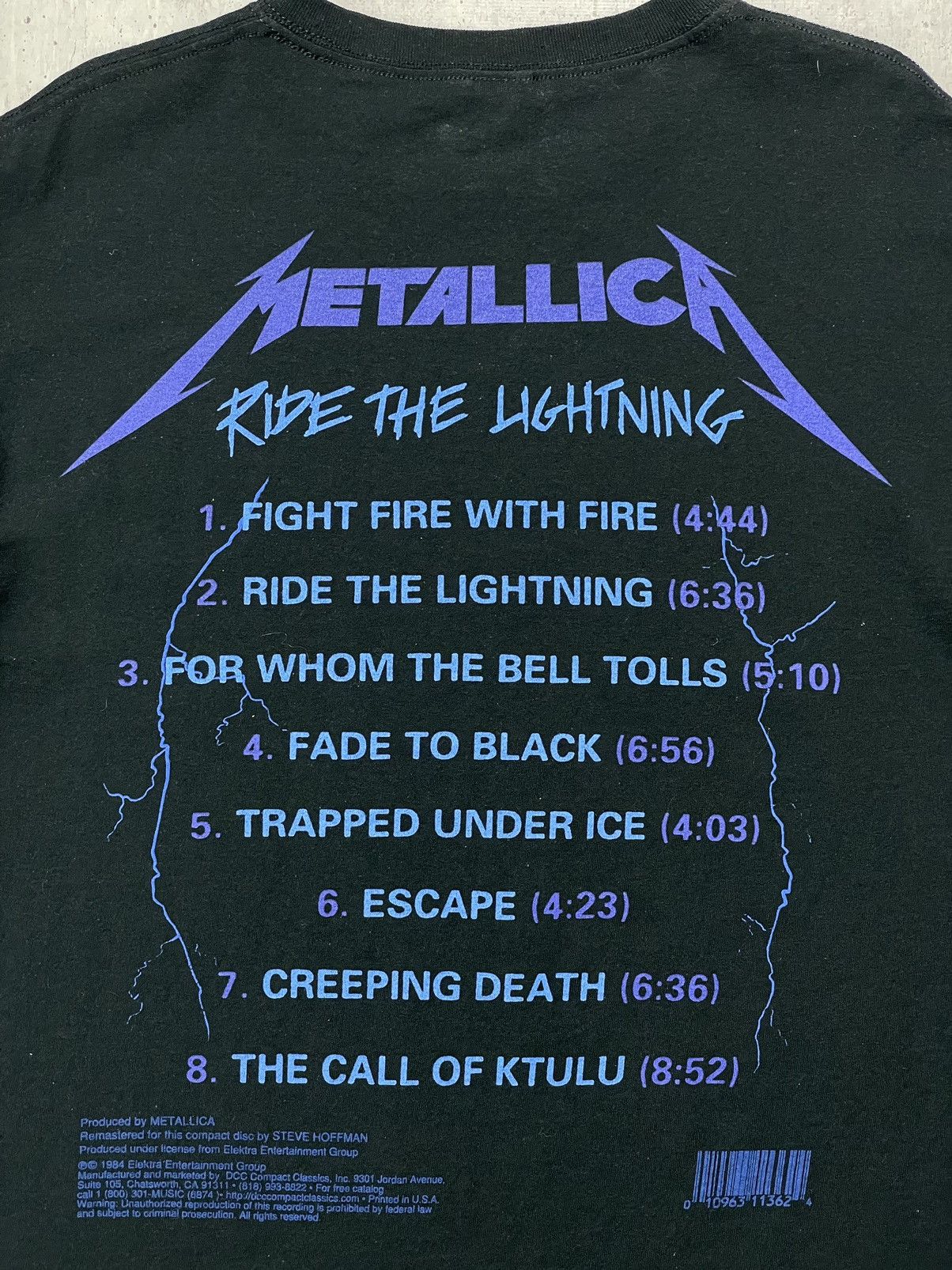 Band Tees × Metallica × Vintage Vintage Metallica Ride The Lightning 2017 T- Shirt Y2K Size US L / EU 52-54 / 3 - 5 Thumbnail