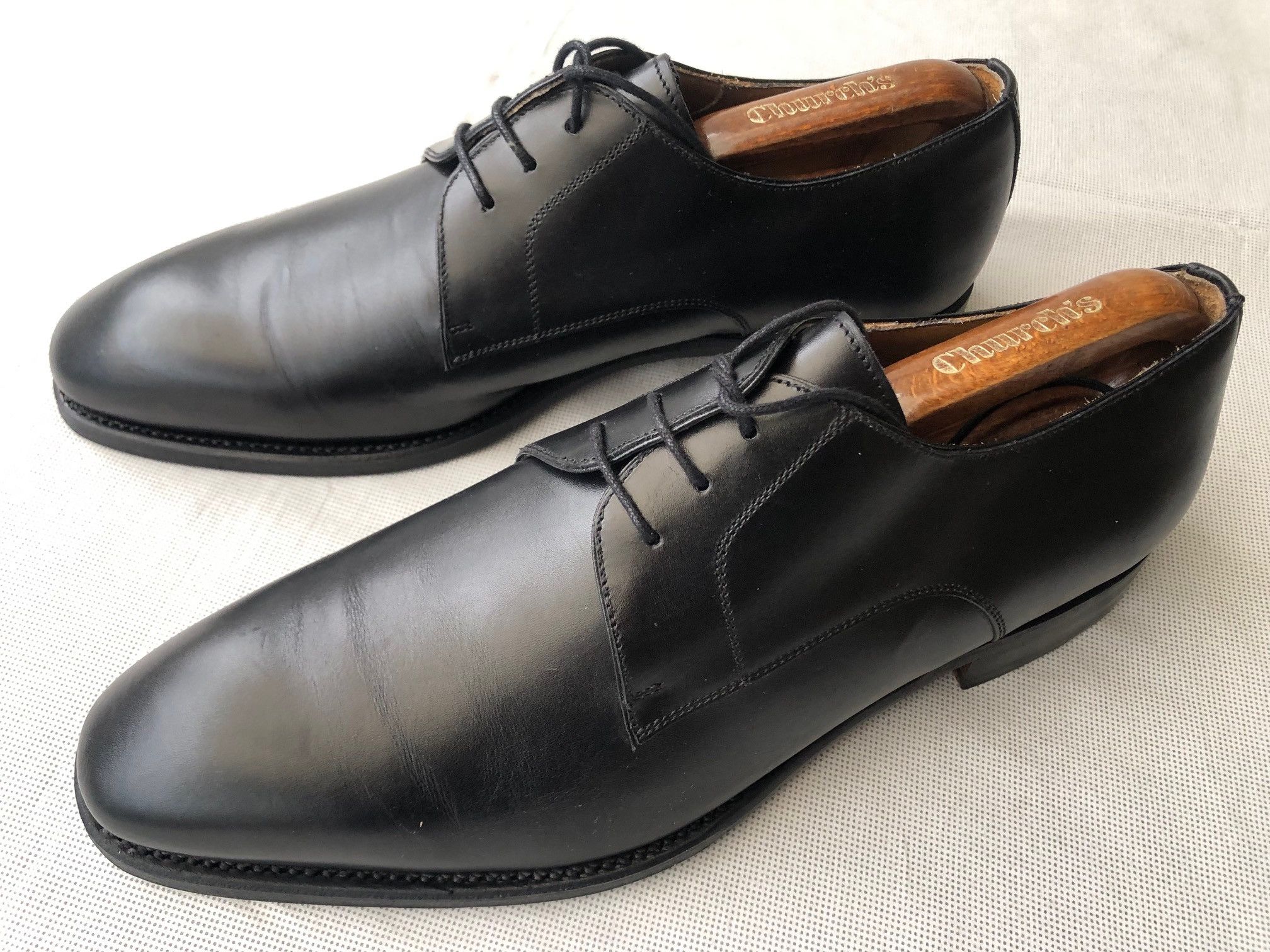 Berwick 1707 Berwick 5291 Black Leather Derby shoes Size US 10.5 / EU 43-44 - 1 Thumbnail