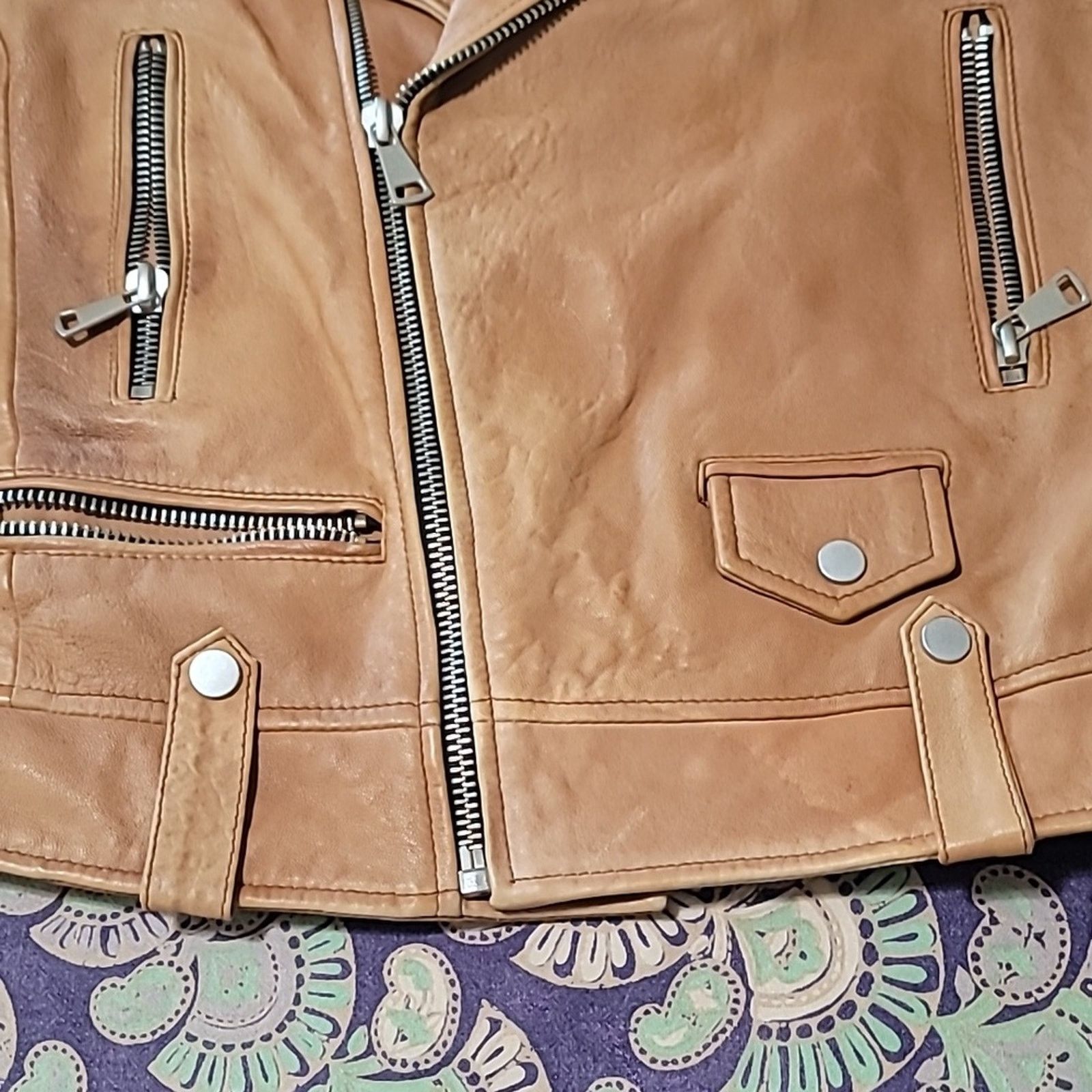 7 For All Mankind COPY - 7FAM Leather Moto Jacket! Size M / US 6-8 / IT 42-44 - 11 Thumbnail