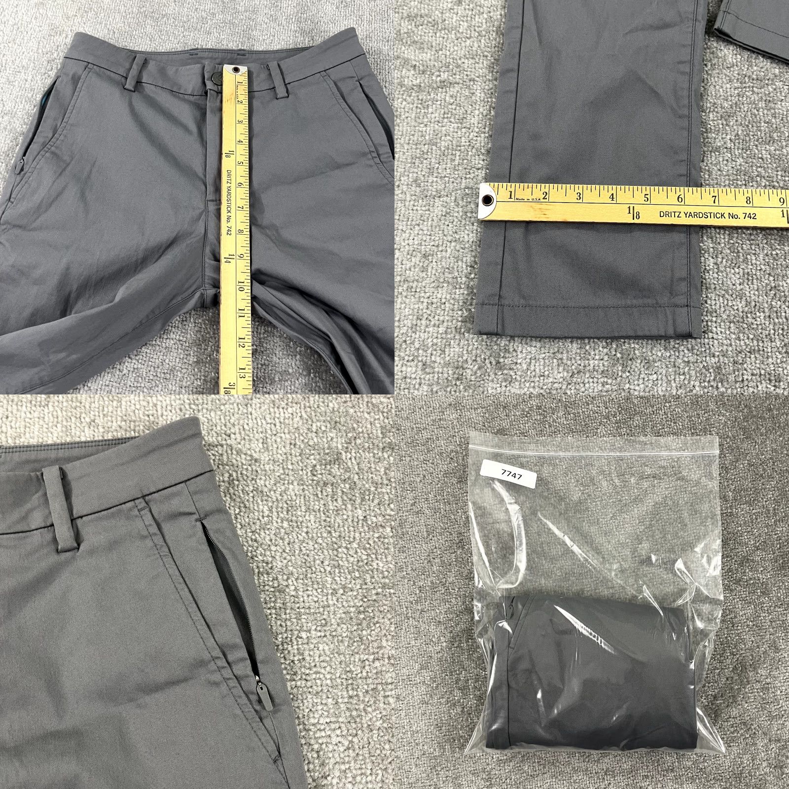Vintage Bird Dogs Pants 28x28 Gray Chino Straight Lined Performance Golf Stretch Mens Size US 28 / EU 44 - 8 Thumbnail