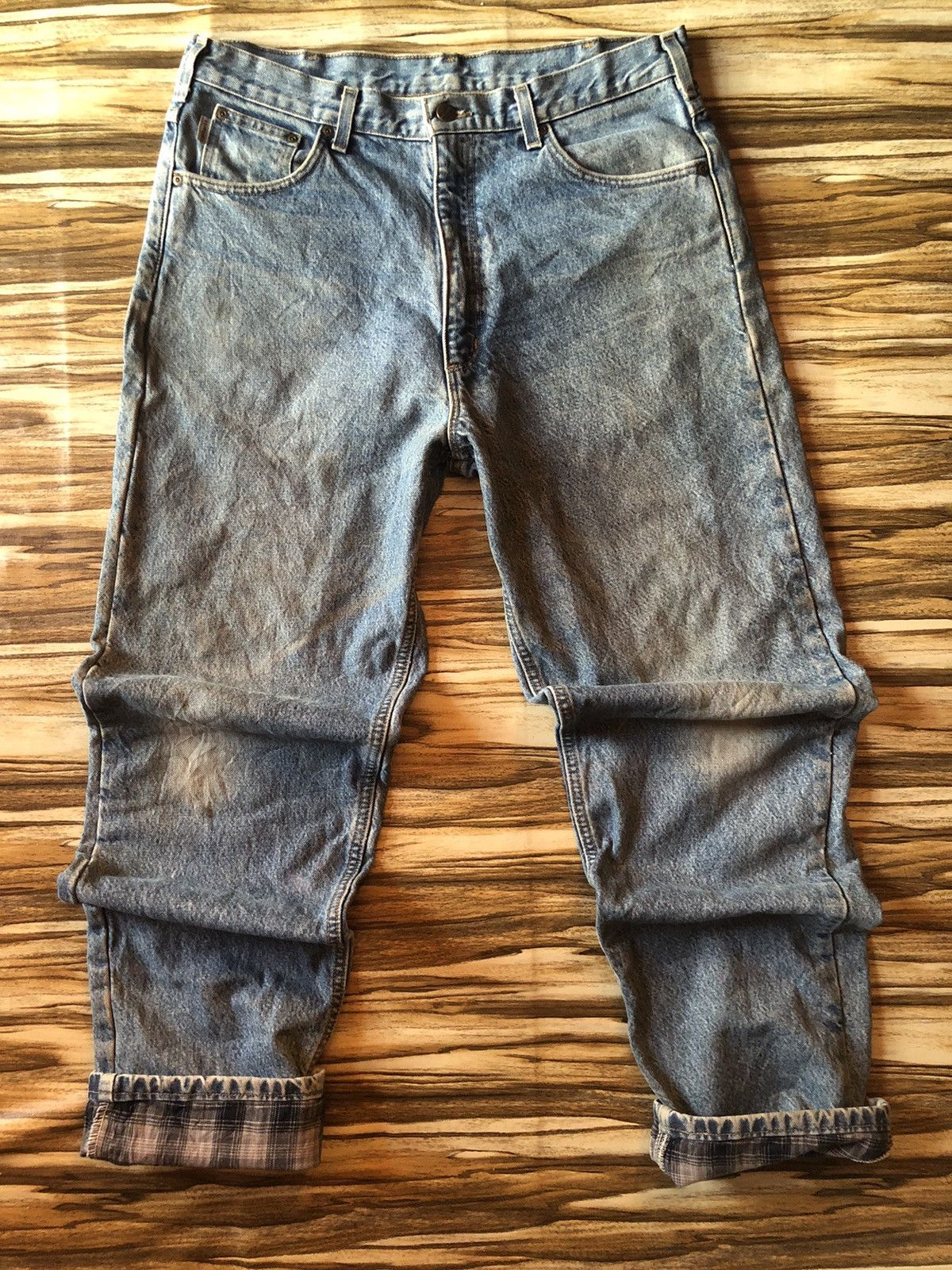 Carhartt Carhartt Blanket Lined Relaxed Fit Faded Blue Jeans Size US 36 / EU 52 - 1 Thumbnail