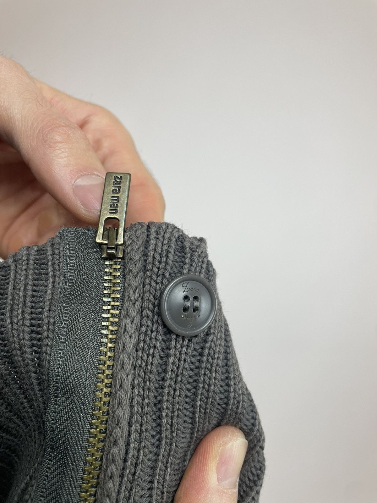 Vintage × Zara ZARA MAN Vintage Mens Military purple label ribbed sweater Size US L / EU 52-54 / 3 - 14 Thumbnail