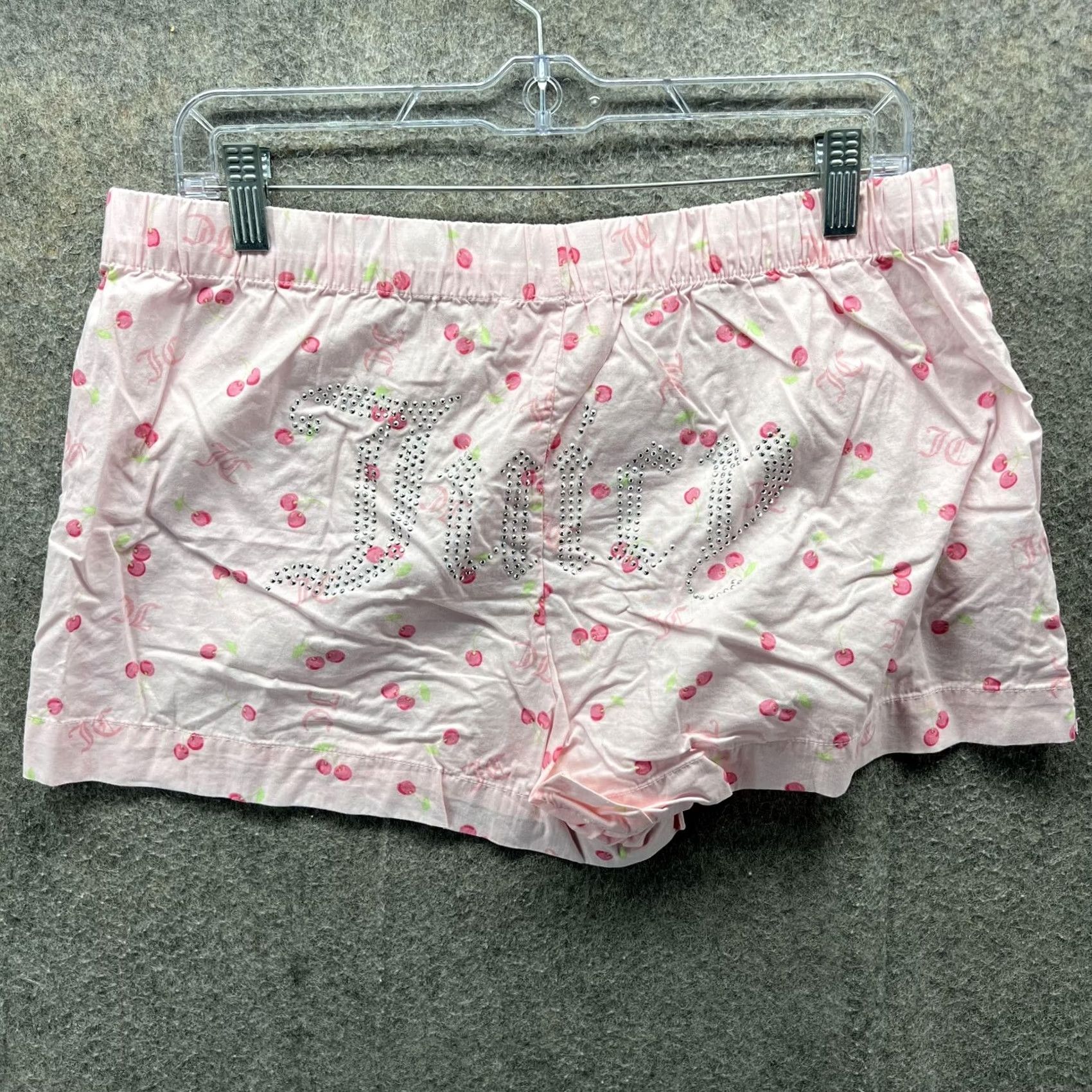 Juicy Couture VINTAGE Juicy Couture Sleep Shorts Womens Medium Pink Cherry Print Rhinestone Juicy Size 32" / US 10 / IT 46 - 2 Thumbnail