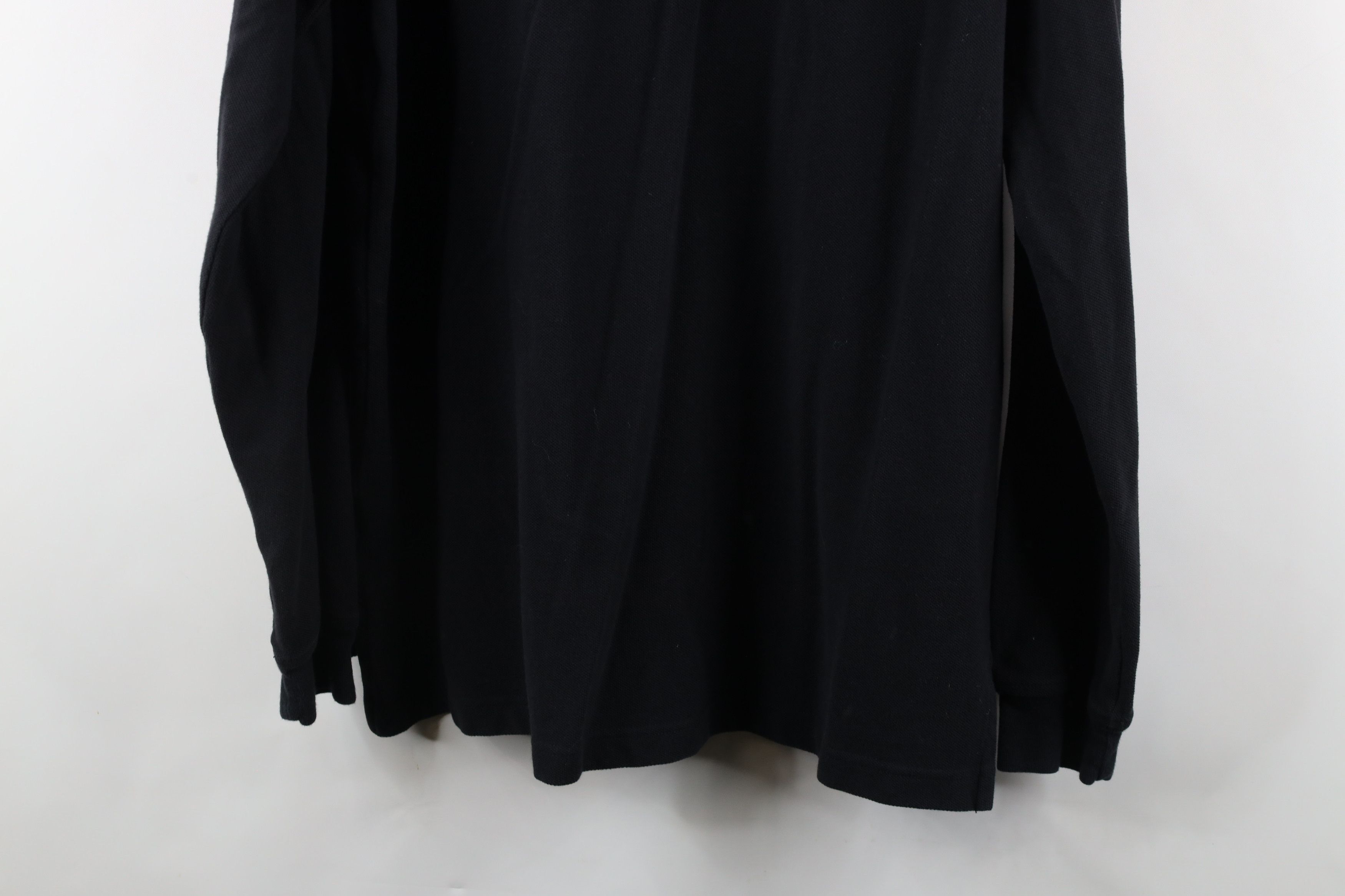 Lands' End × Vintage Vintage 90s Lands End University Long Sleeve Polo Black Size US XL / EU 56 / 4 - 9 Thumbnail