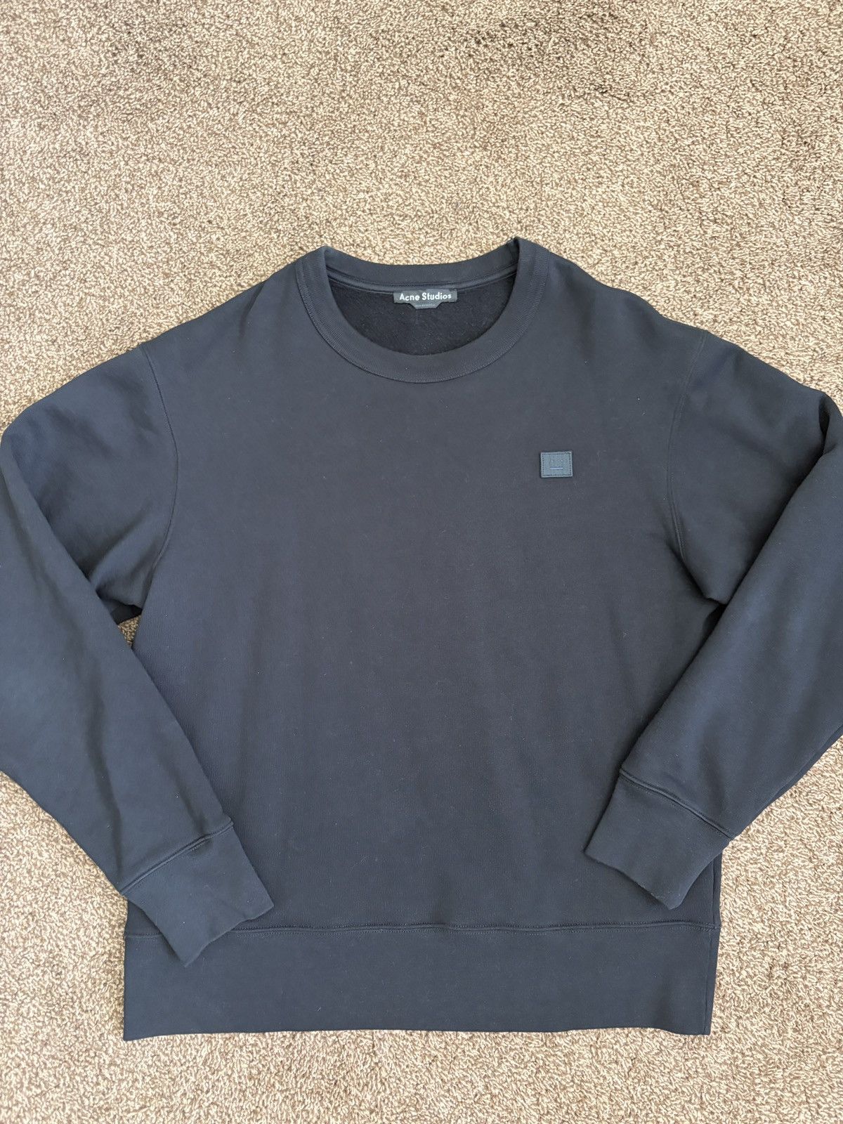 Acne Studios Acne Studios Black Face Logo Crewneck Sweatshirt Size US M / EU 48-50 / 2 - 1 Thumbnail