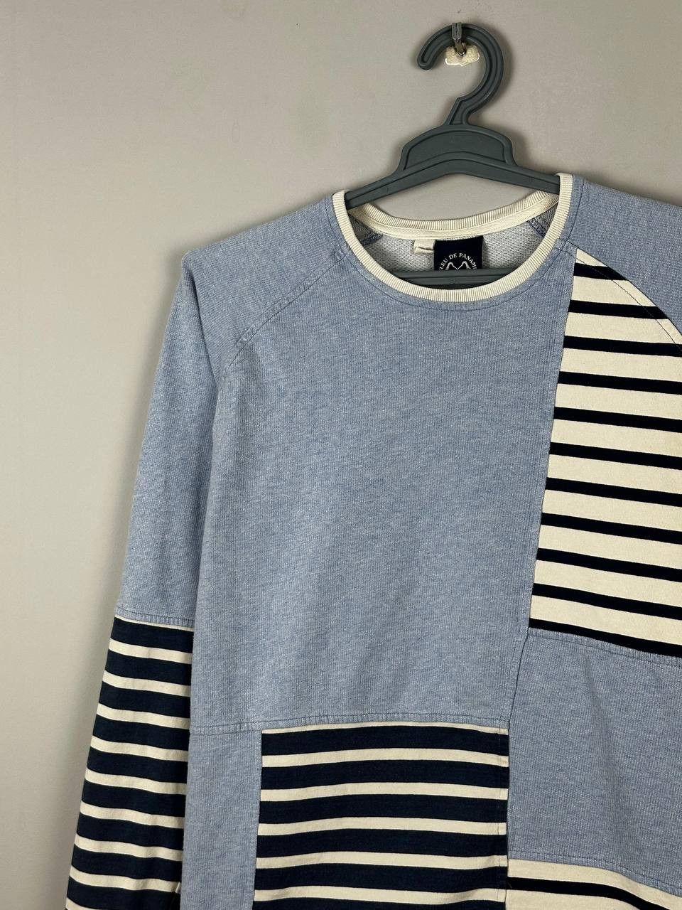 Bleu De Paname Blue De Paname Workwear Indigo Patchwork Sweatshirt Size US M / EU 48-50 / 2 - 3 Thumbnail