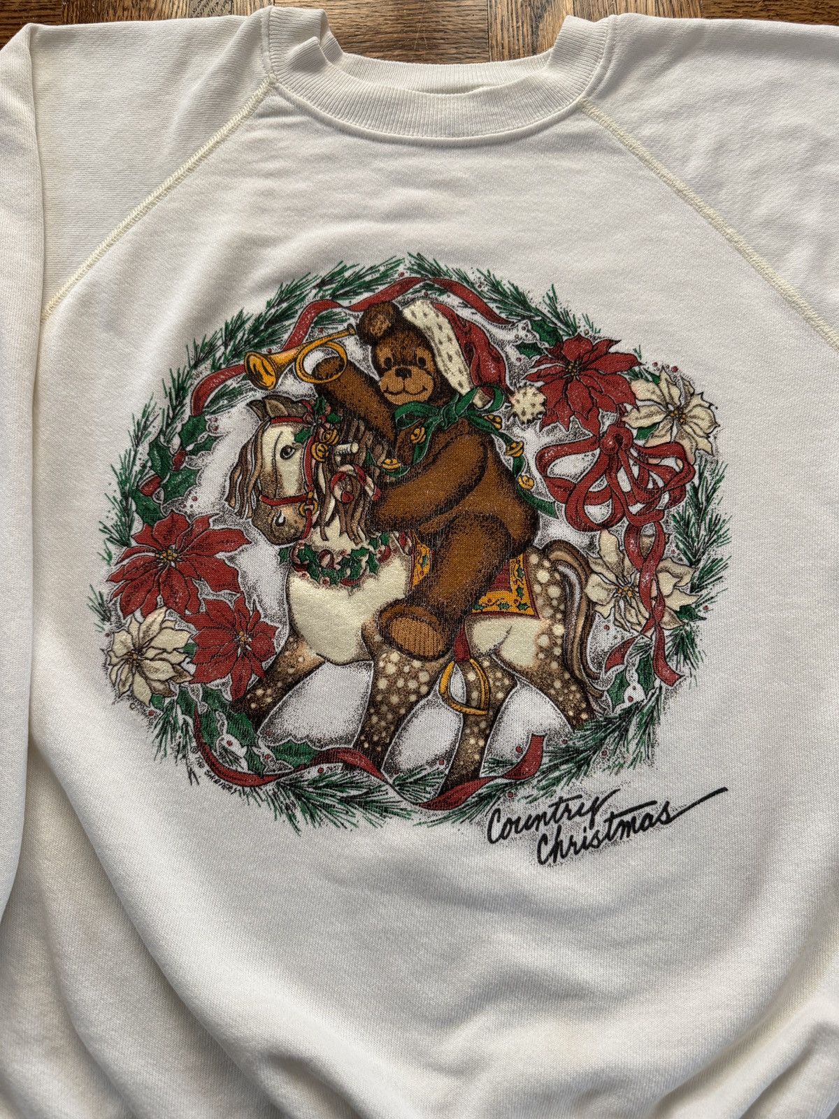 Vintage Vintage Christmas Teddy Bear Wreath Crewneck Sweatshirt Size US L / EU 52-54 / 3 - 3 Thumbnail