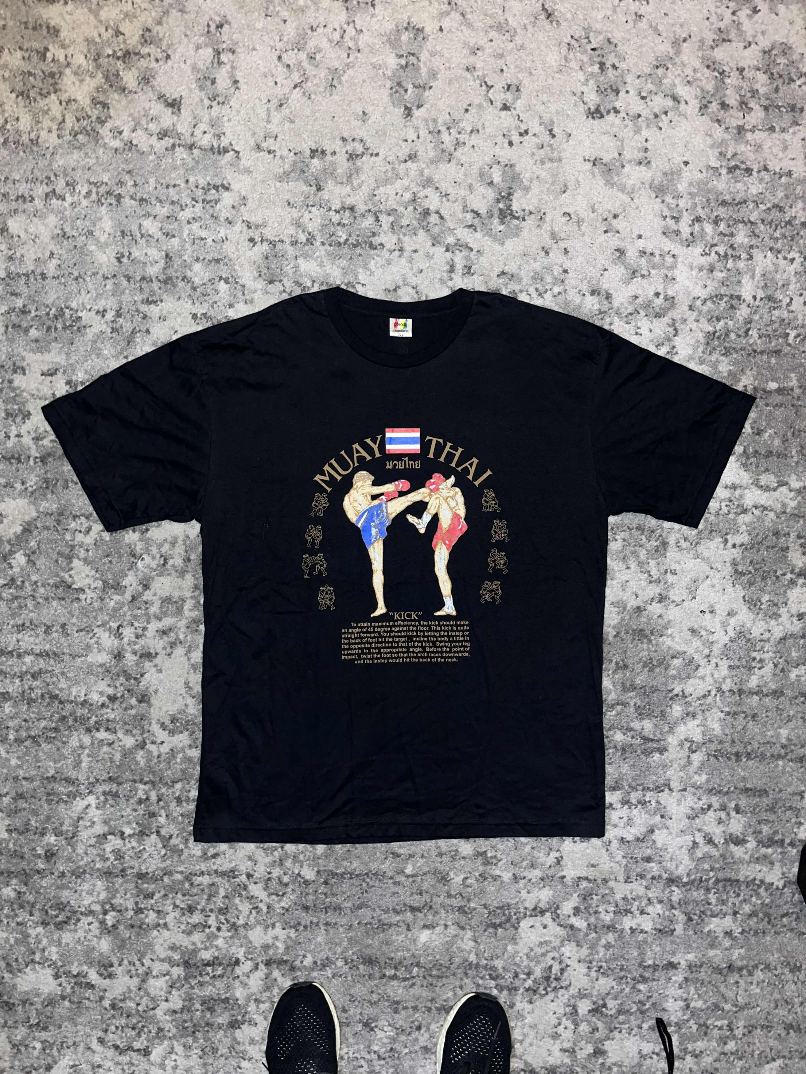 Vintage Vintage Muay Thai Thailand "Kick" Shirt Size US XL / EU 56 / 4 - 1 Thumbnail