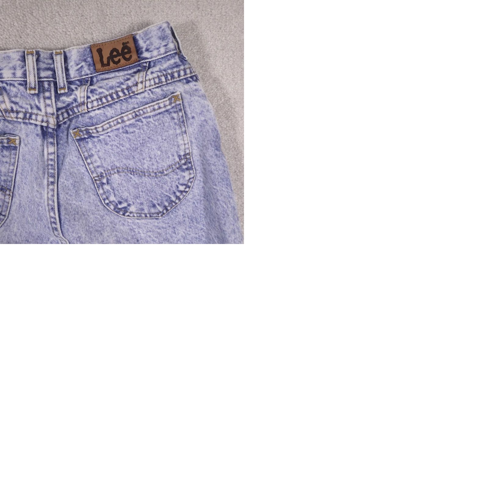 Lee VINTAGE Lee Jeans Womens 12P Blue Acid Wash High Rise Tapered Denim 80s Size 34" / US 12 / IT 48 - 10 Thumbnail
