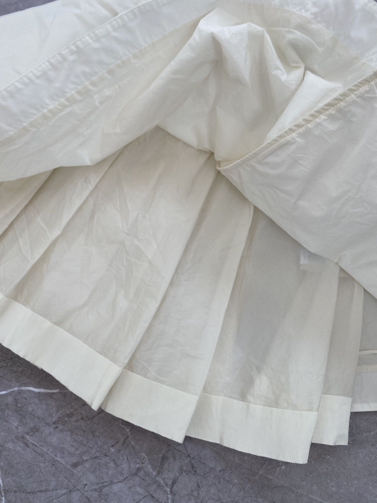 Moncler Nylon Chiffon Layered Ruffled Midi Skirt White