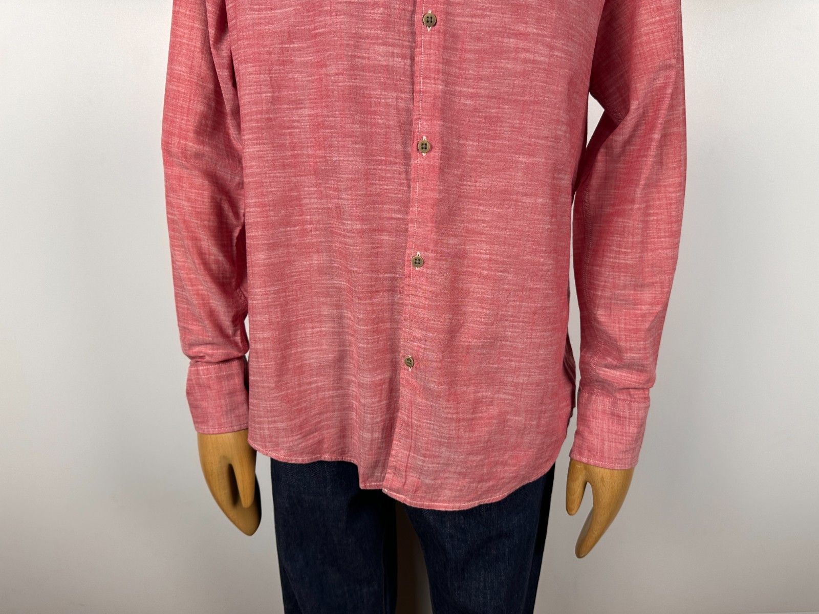 Armani Armani Jeans Shirt Button Up Long Sleeve Pink Size XL Slim Size US XL / EU 56 / 4 - 3 Thumbnail