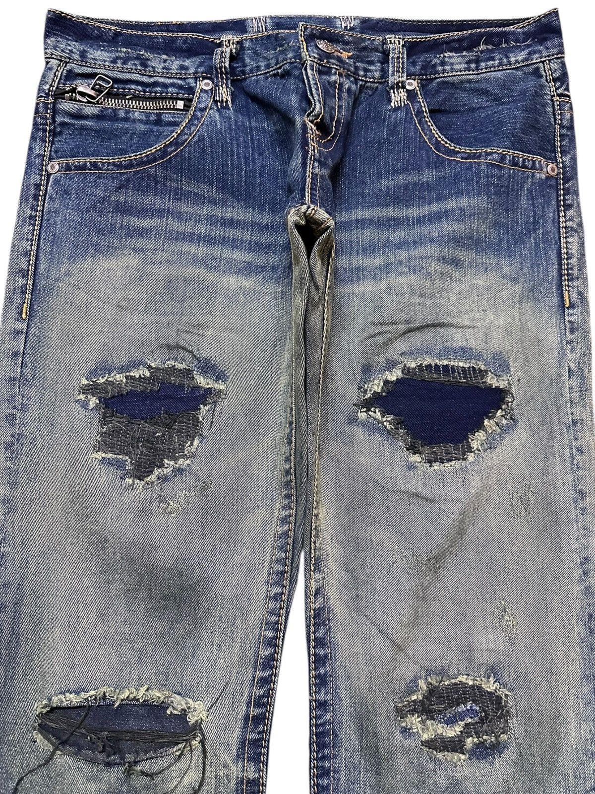 Tornado Mart Vintage Legendary Outfit Grunge Mudwash Honeycomb Denim Size US 35 - 2 Thumbnail