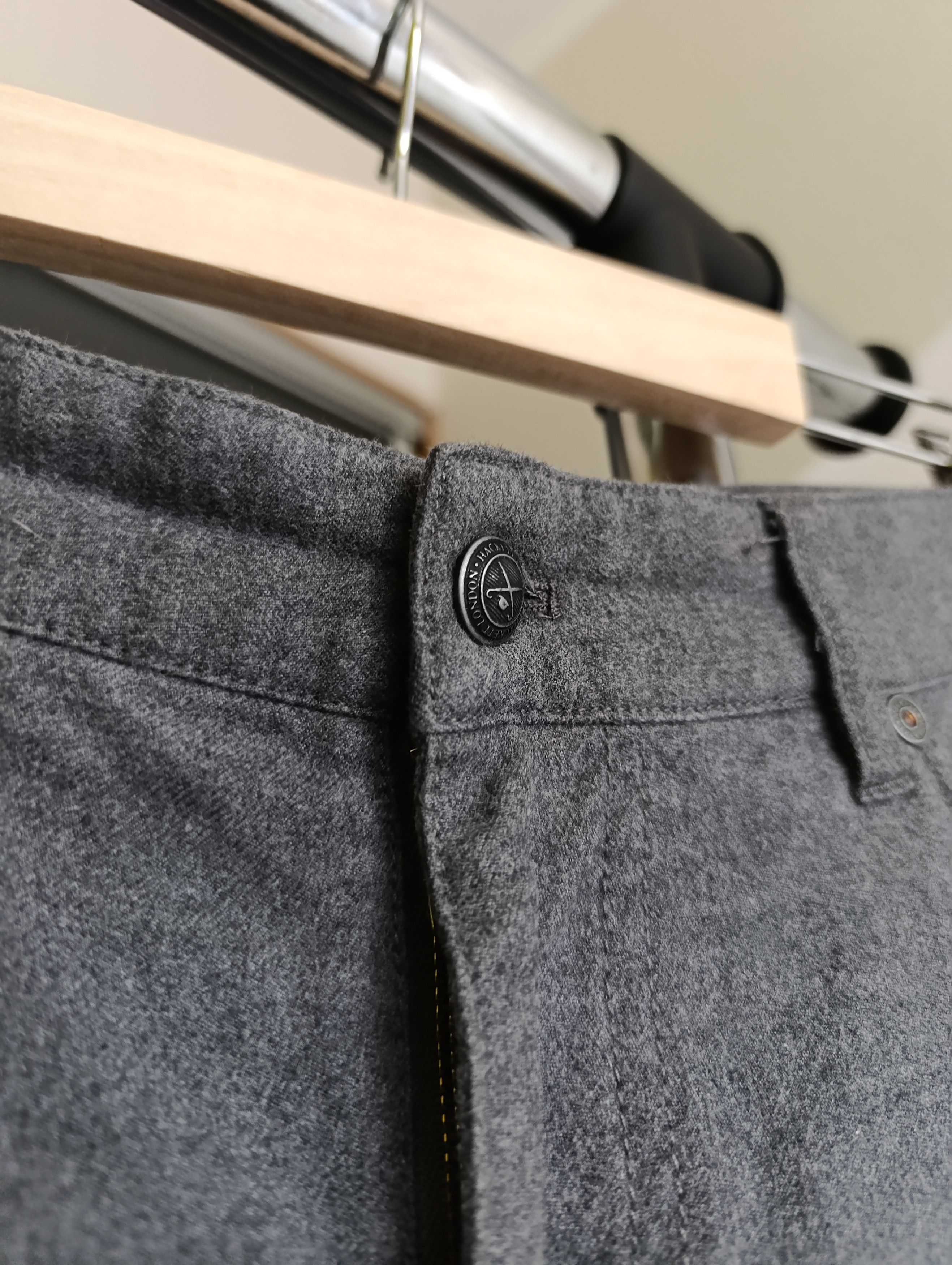 Designer × Hackett Hackett Flannel logo-patch straight-leg Trousers Size US 30 / EU 46 - 10 Thumbnail