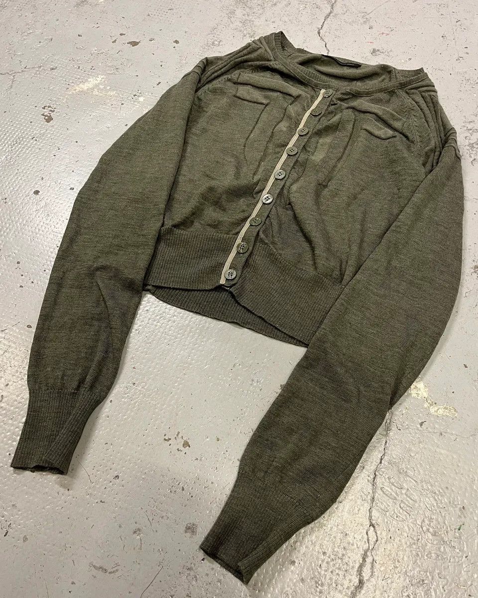 Marithe + Francois Girbaud 2000s Marithé + François Girbaud Olive Green Cardigan Size M / US 6-8 / IT 42-44 - 4 Thumbnail