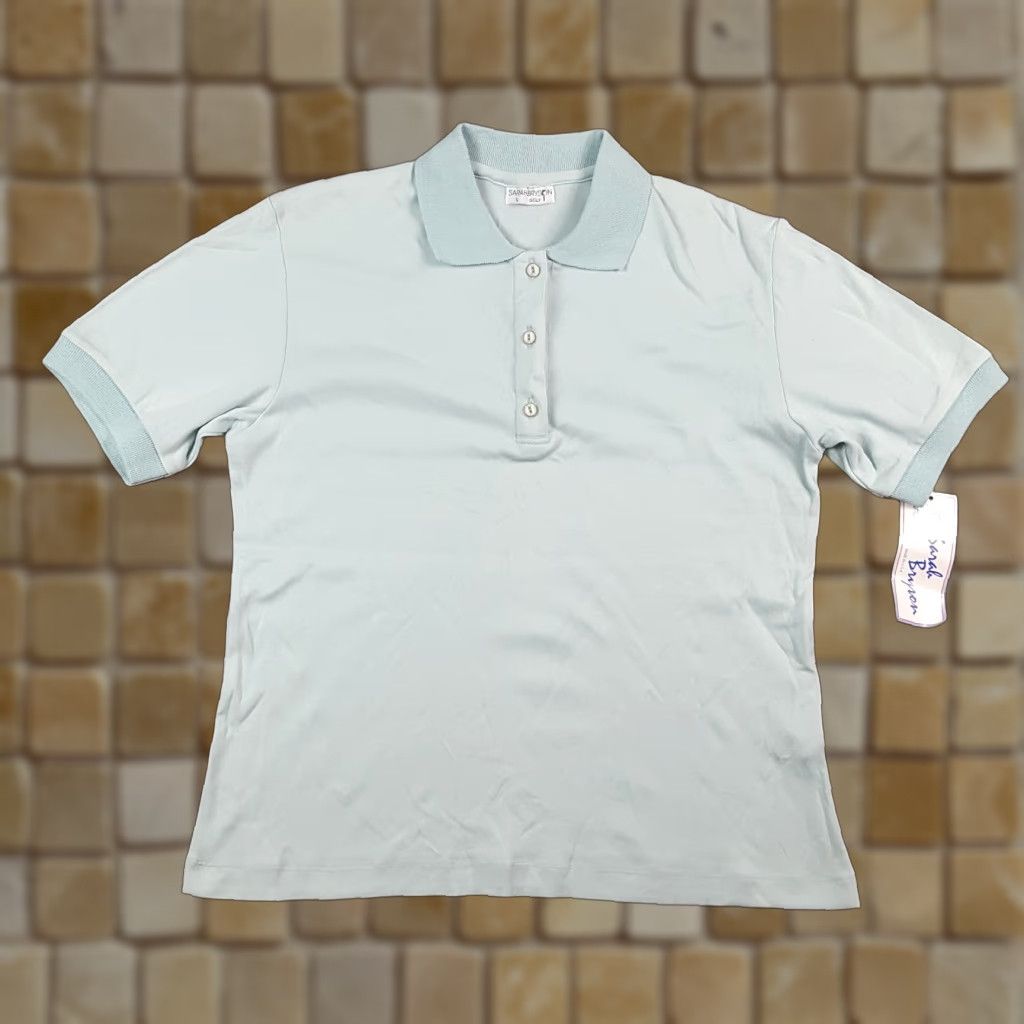 Vintage Vintage Sarah Bryson Women's Polo Shirt L Short Sleeve Blue Retro Golf Tennis Preppy 90s Size L / US 10 / IT 46 - 1 Thumbnail