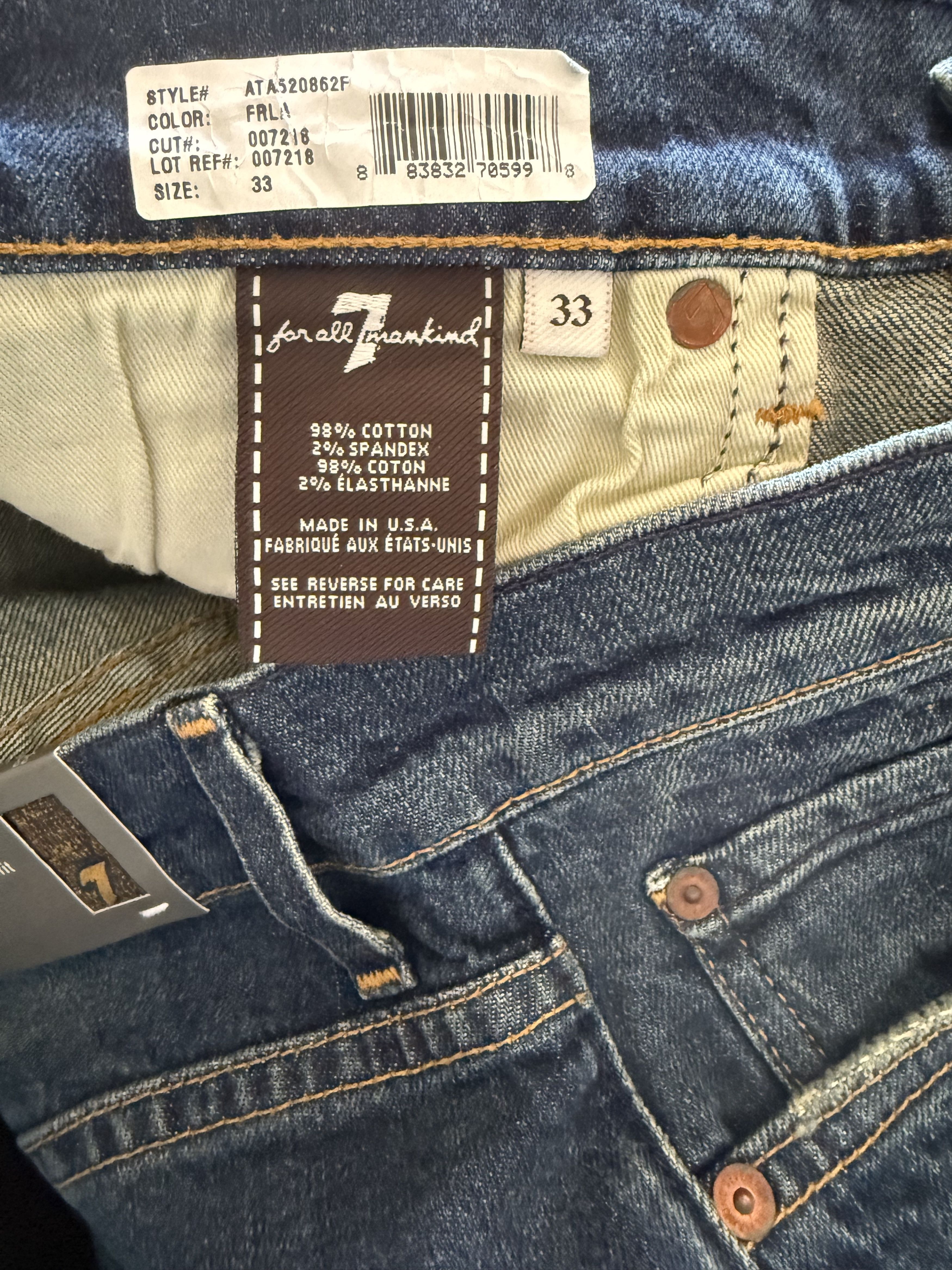7 For All Mankind Bootcut A Pocket Jeans Size US 33 - 3 Thumbnail