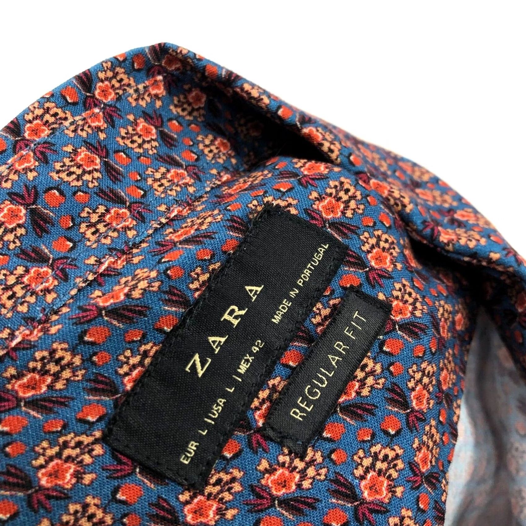 Zara Zara Shirt Regular Floral Button-Up Viscose Multicolor L Men’s Casual Collar LS Mint Large Size US L / EU 52-54 / 3 - 3 Thumbnail