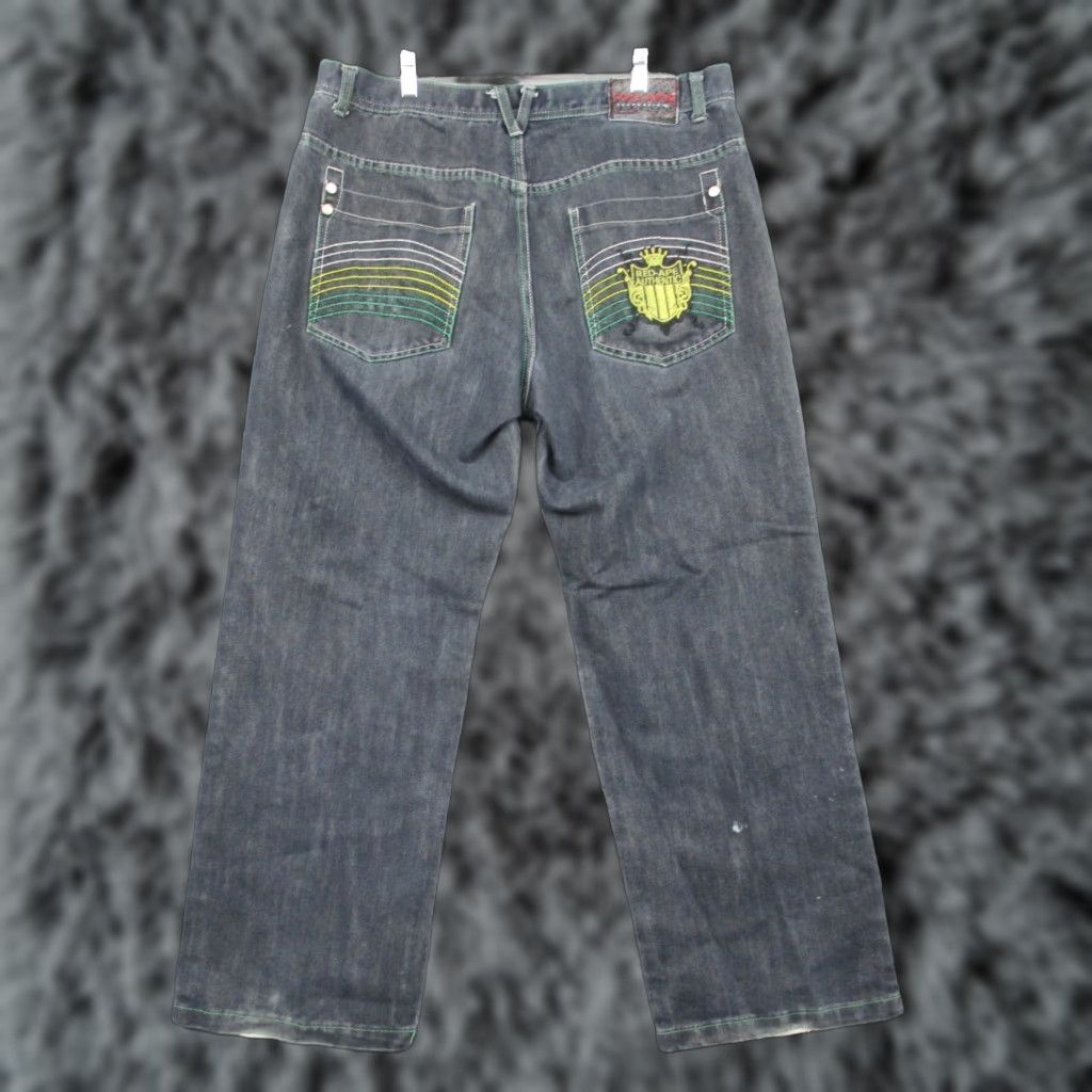 Vintage VINTAGE Red Ape Baggy Jeans 38x33 Jeans Men 90s Grunge Hip Hop Embroidered 5-Pocket Dark Grey/Black RARE Size US 38 / EU 54 - 1 Thumbnail