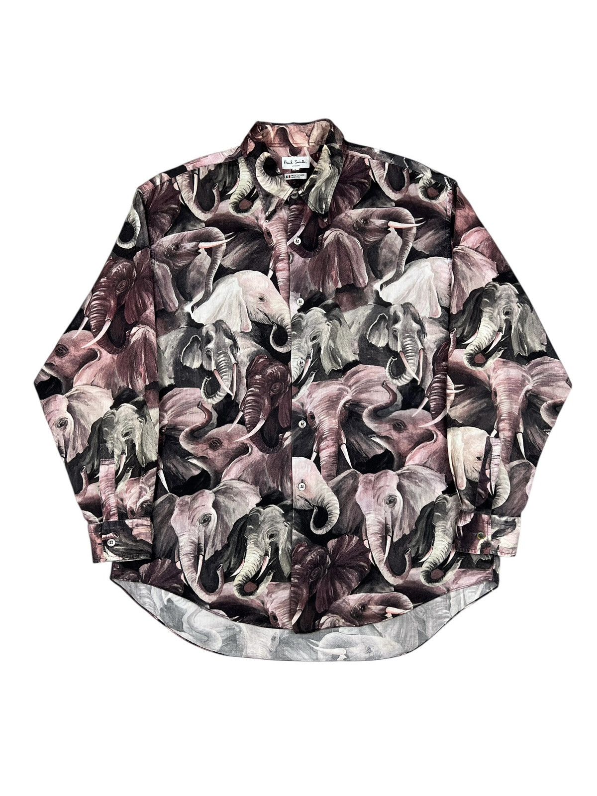 Paul Smith × Vintage 90s Paul Smith Elephant Motif Button Up Shirt Size US L / EU 52-54 / 3 - 1 Thumbnail