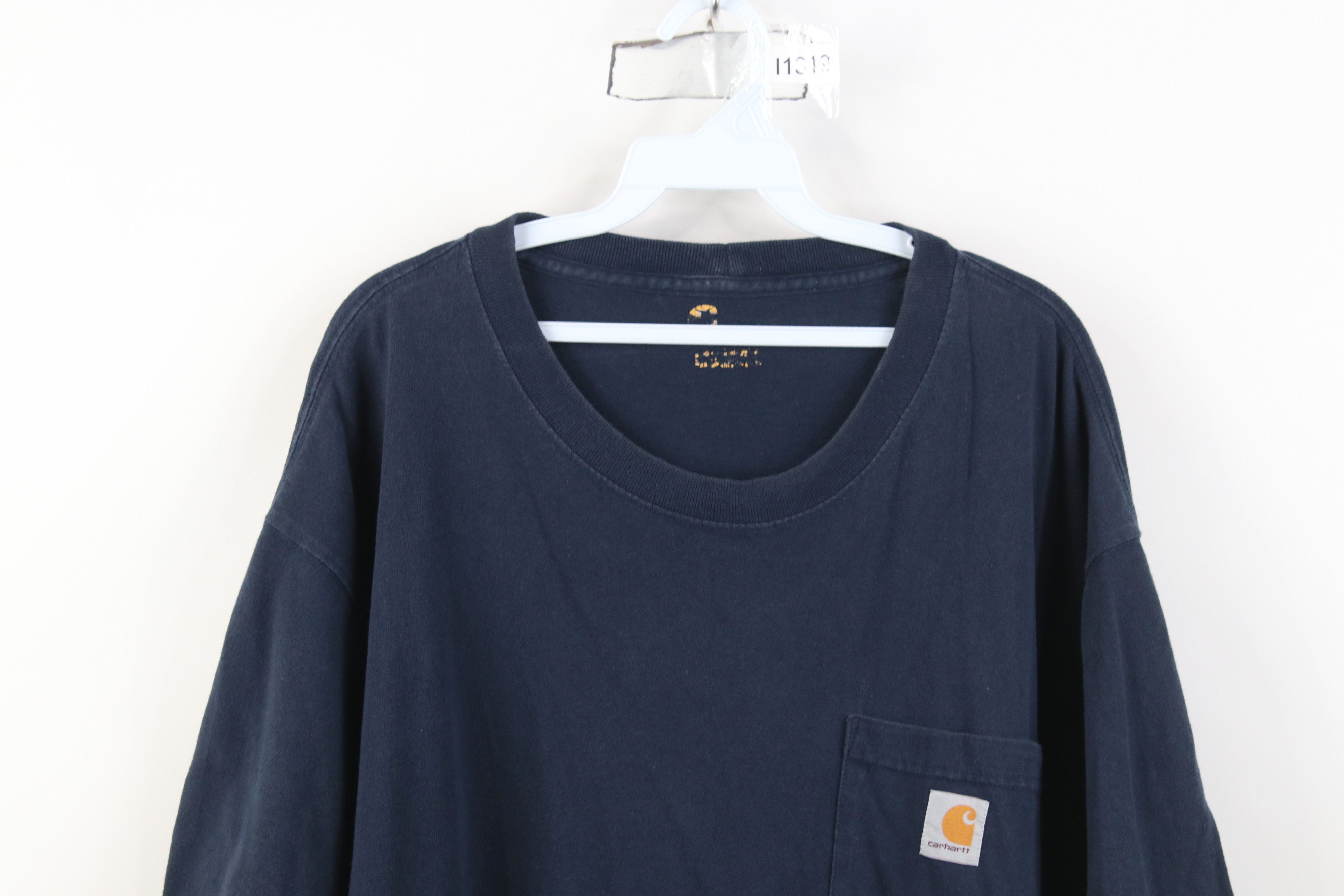 Carhartt Vintage Y2K Carhartt Heavy Pocket T-Shirt Navy Blue Cotton Size US XXL / EU 58 / 5 - 2 Thumbnail