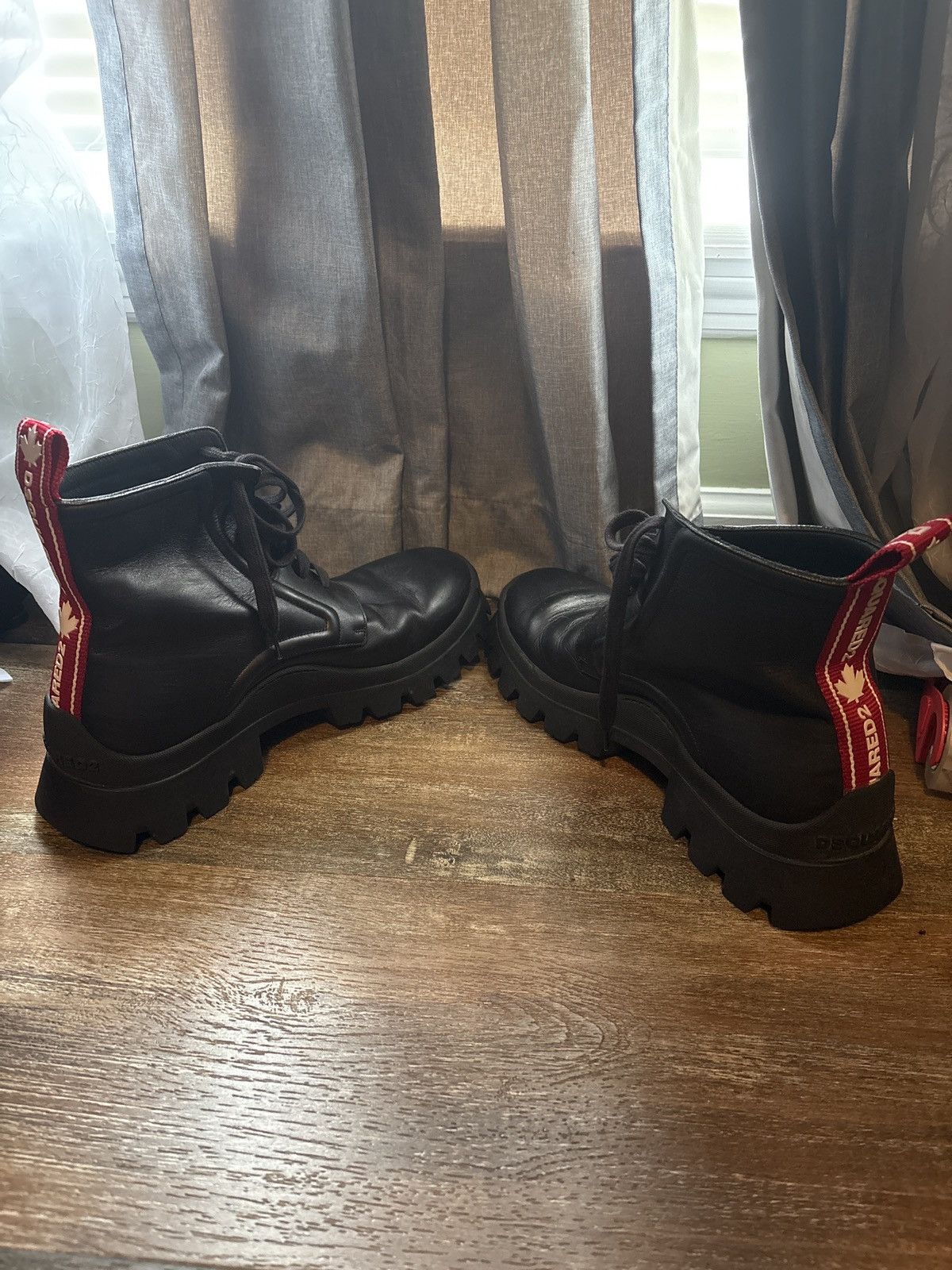 Dsquared2 Dsquared2 Black Tank Tape Boots Size US 10 / EU 43 - 6 Thumbnail