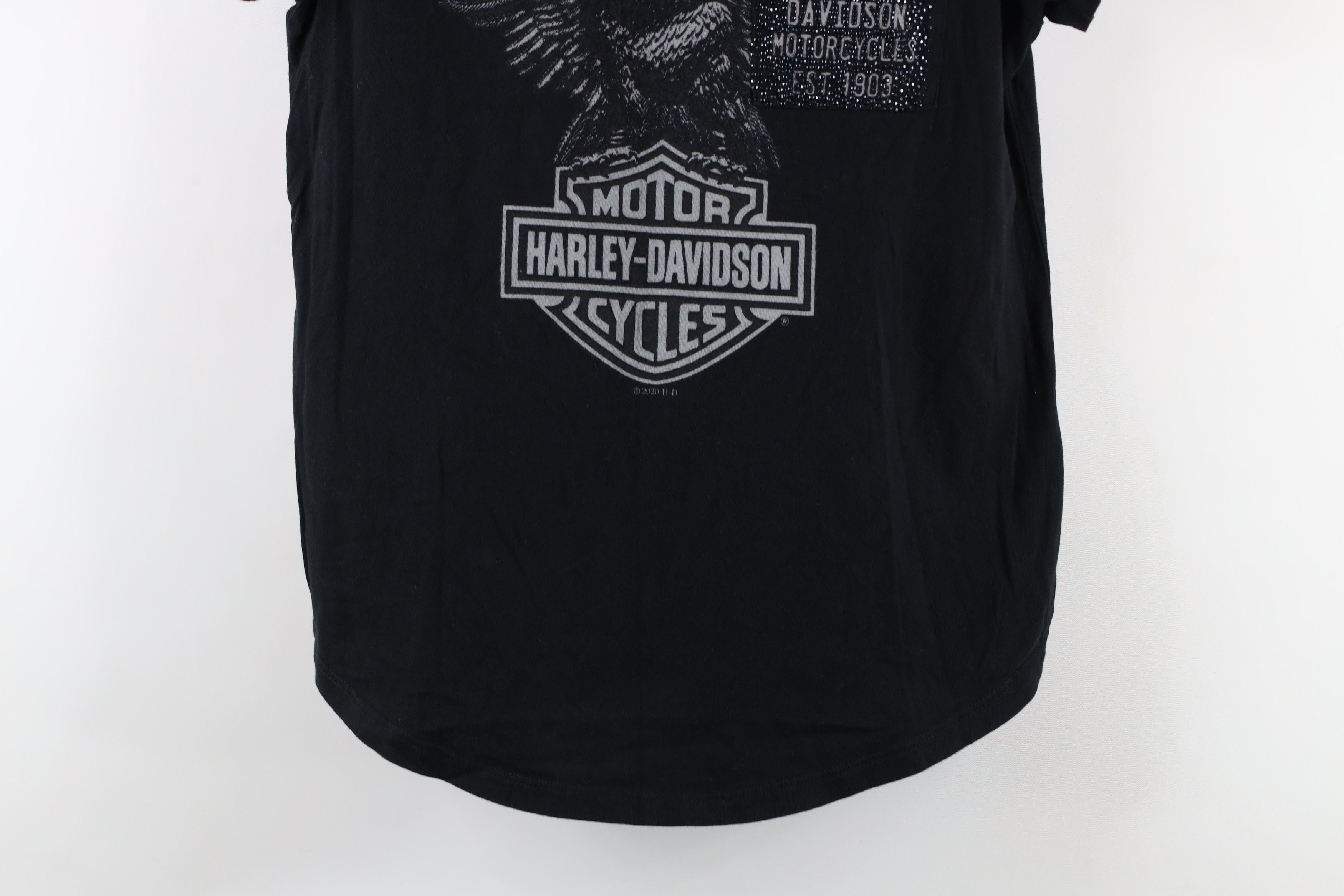 Harley Davidson × Vintage Y2K Harley Davidson Eagle Short Sleeve Pocket T-Shirt Black Size M / US 6-8 / IT 42-44 - 3 Thumbnail