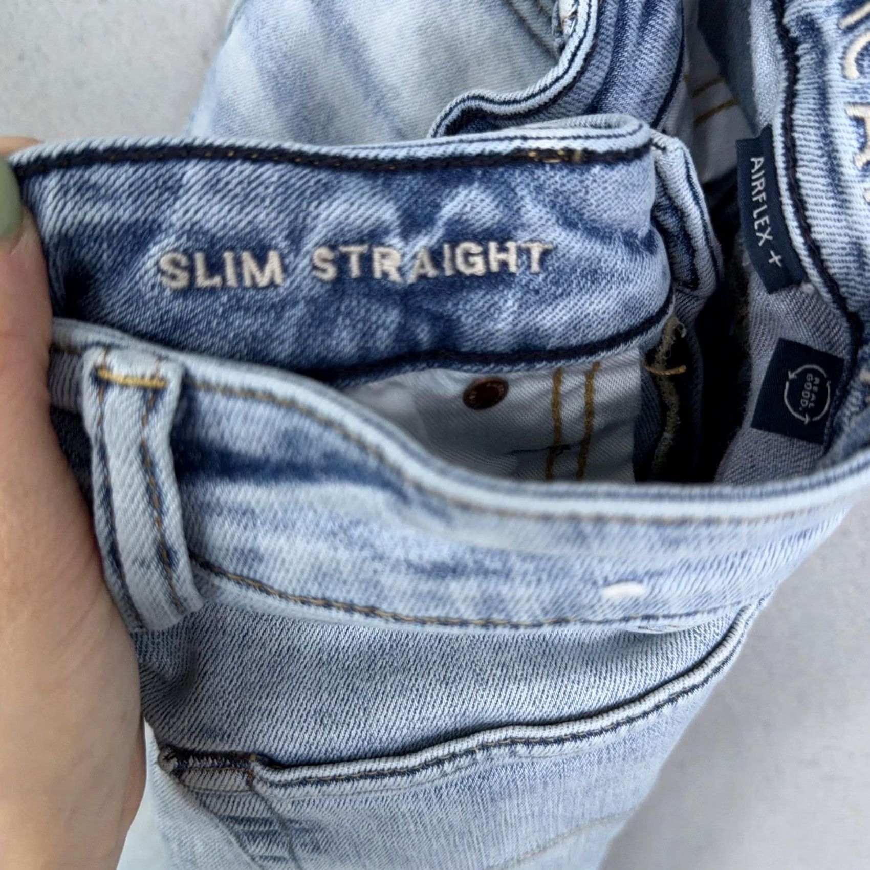 American Eagle Outfitters American Eagle Outfitters Jeans Mens Slim Straight Airflex+ Light Wash Denim Stretch 30x34 Blue Cotton Polyester Regular Zip Five Pocket Size US 30 / EU 46 - 4 Thumbnail